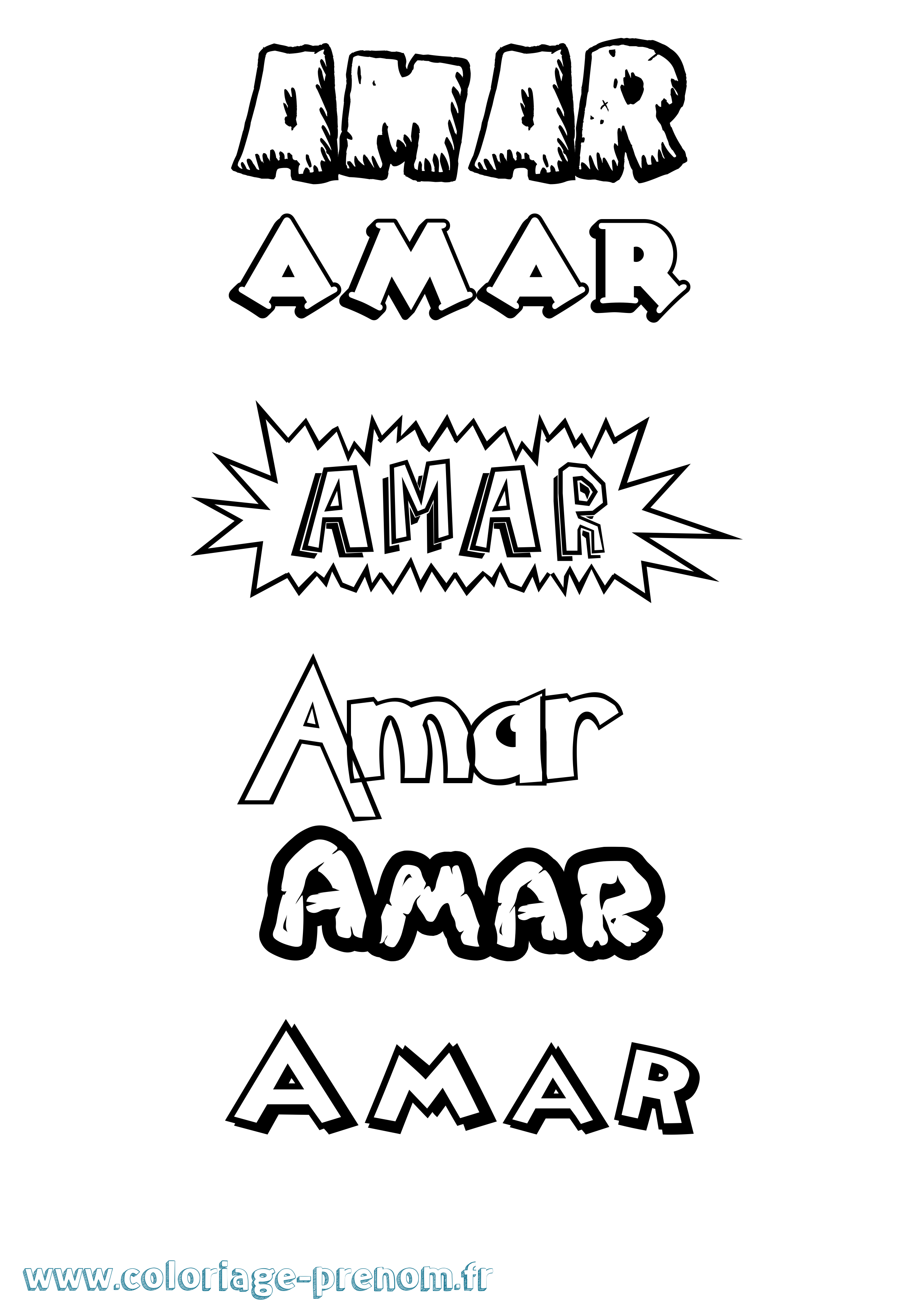 Coloriage Amar Dessin Animé Coloriage prénom Amar Dessin Animé