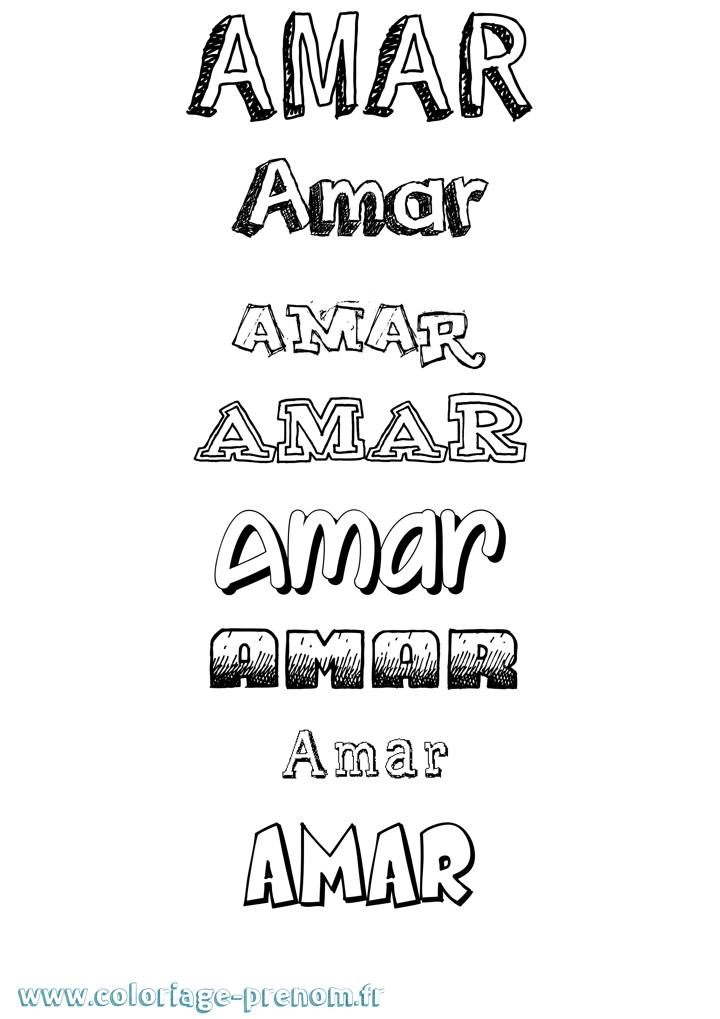 Coloriage prénom Amar