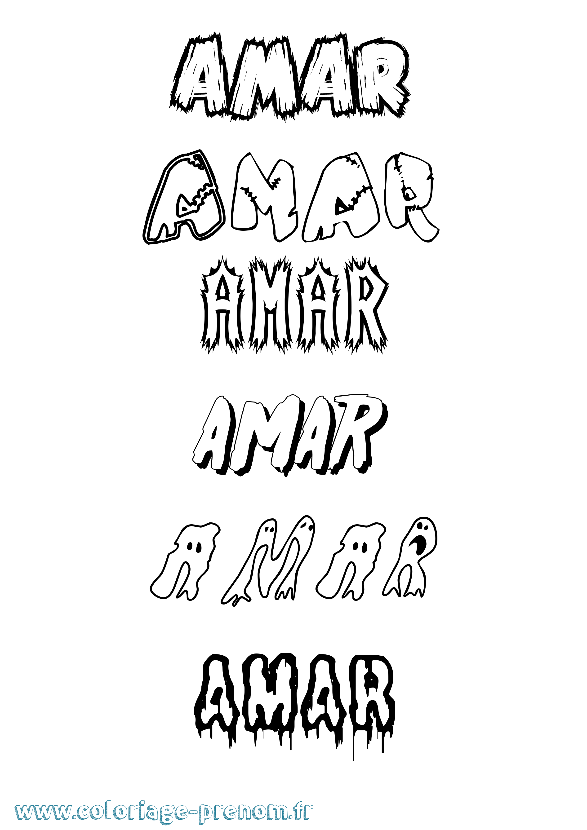 Coloriage Amar Frisson Coloriage prénom Amar Frisson