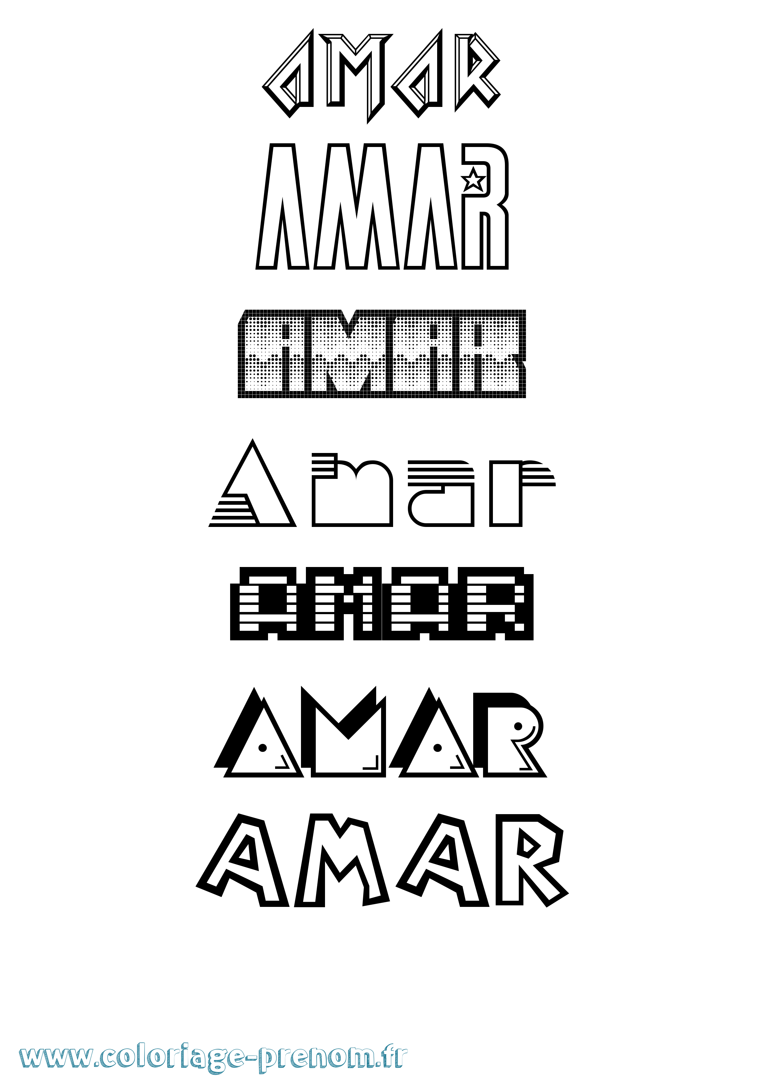 Coloriage prénom Amar