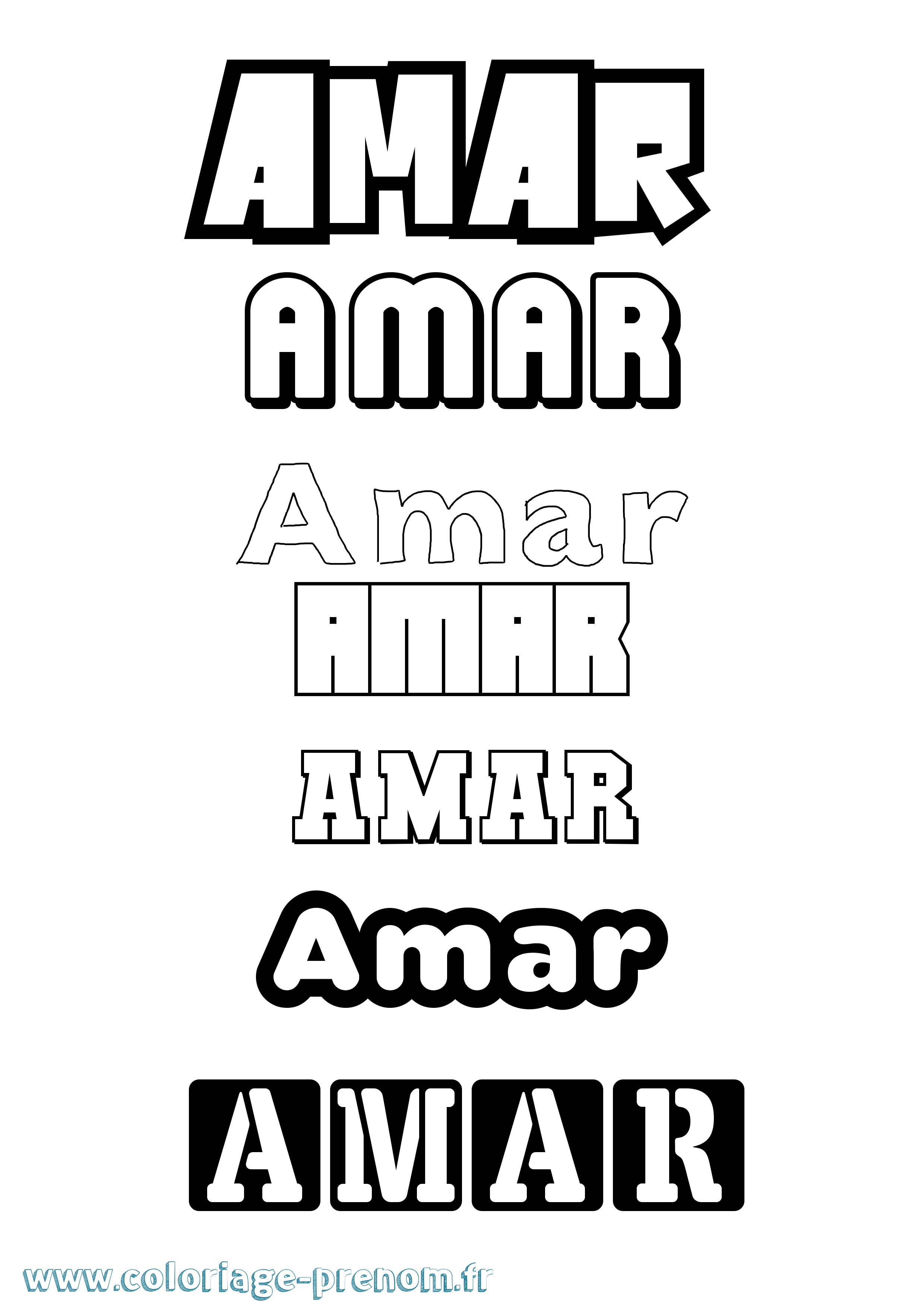 Coloriage Amar Simple Coloriage prénom Amar Simple