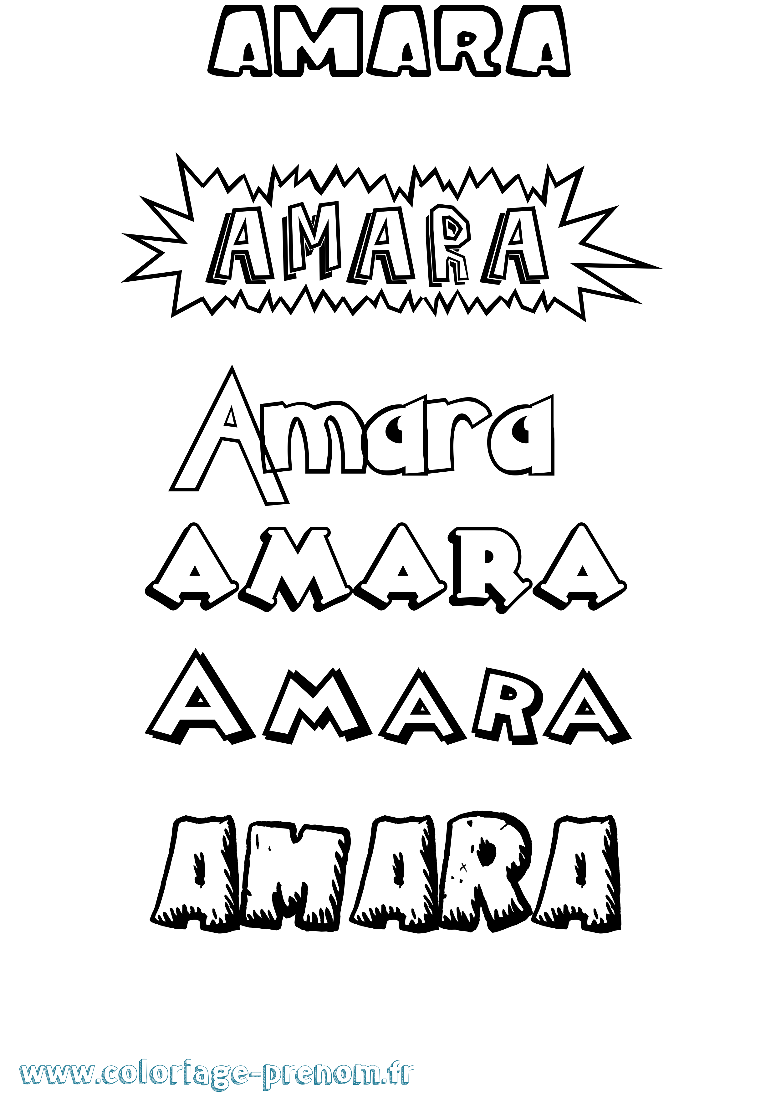 Coloriage prénom Amara Dessin Animé