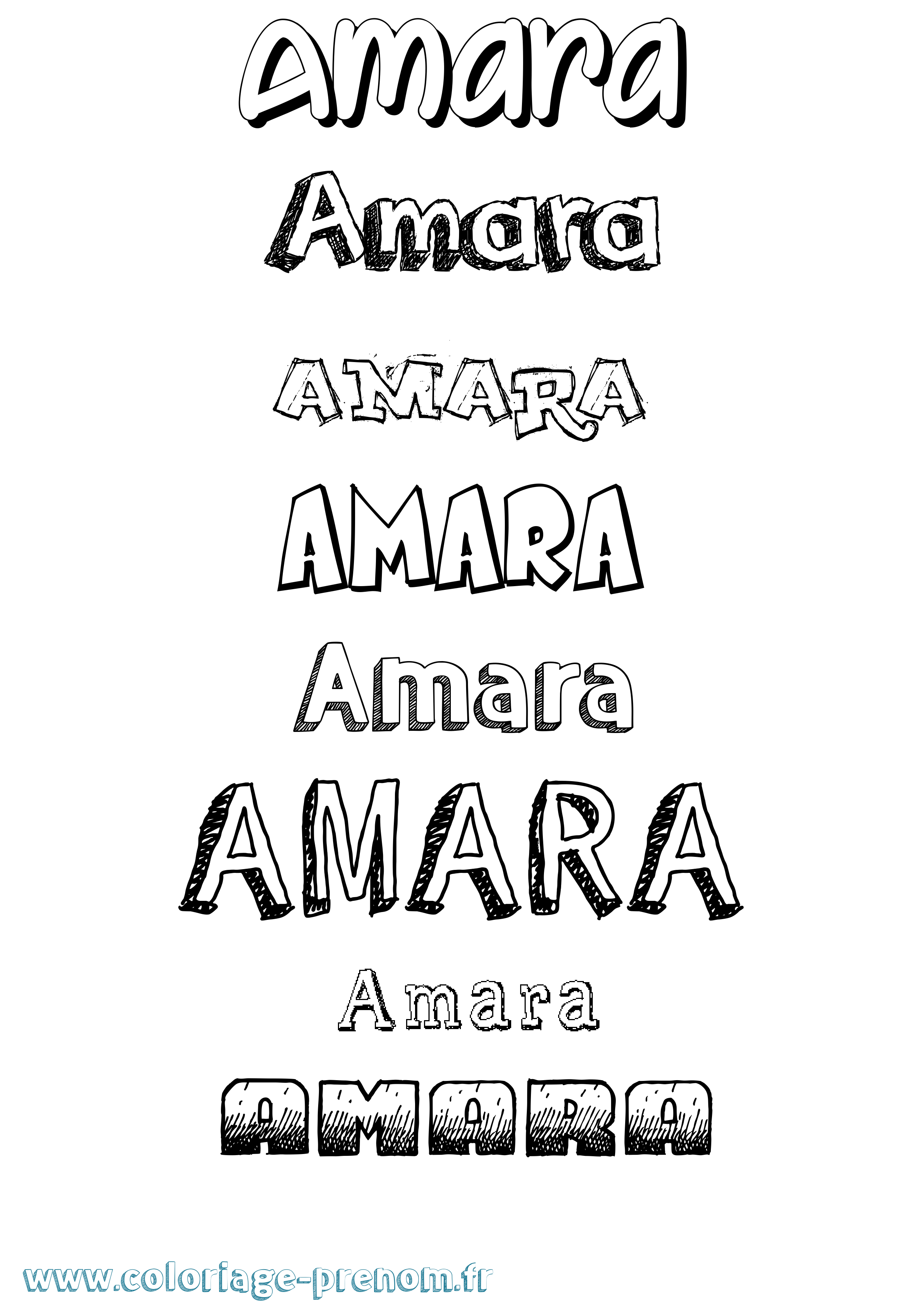 Coloriage prénom Amara Dessiné