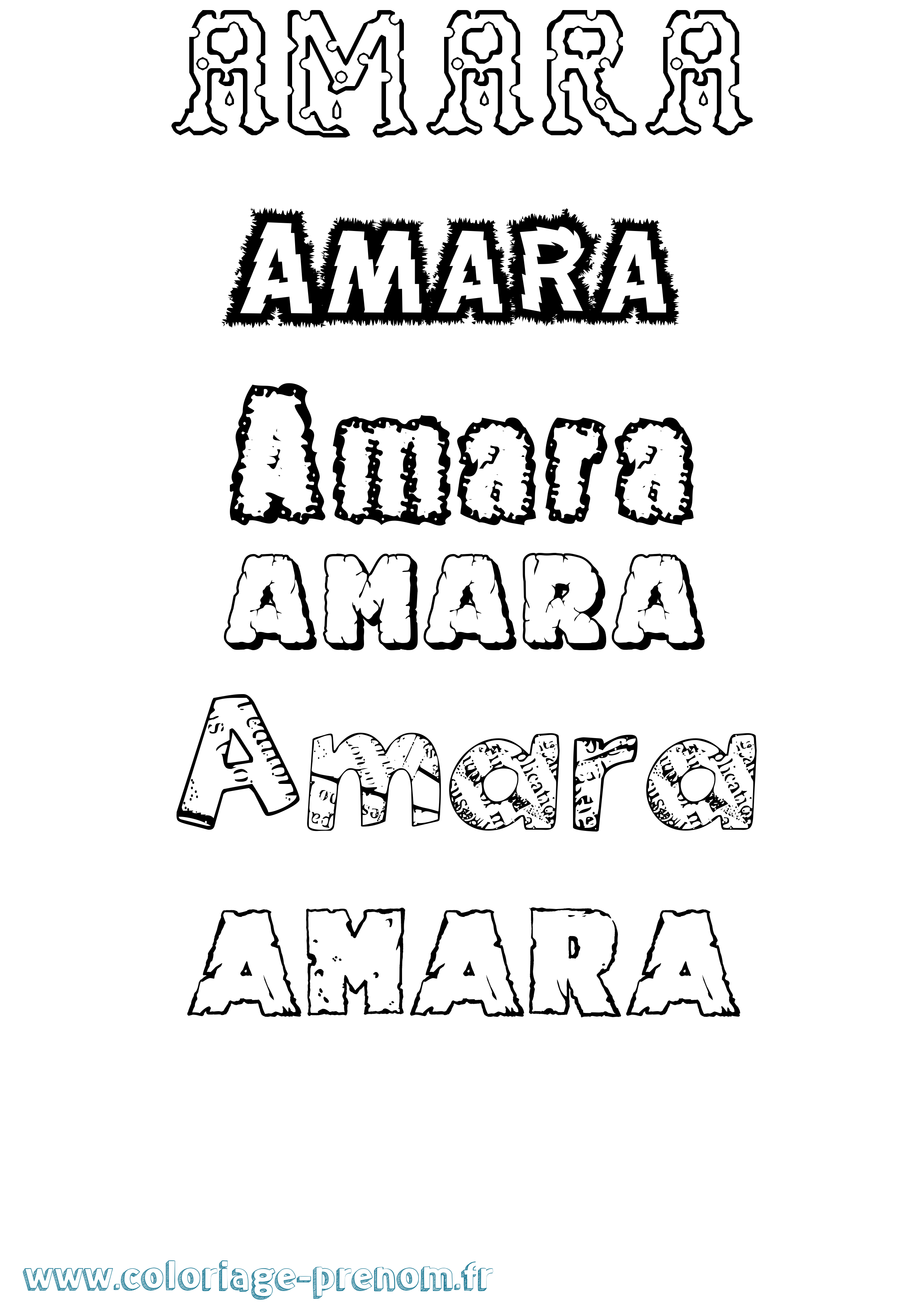 Coloriage prénom Amara Destructuré