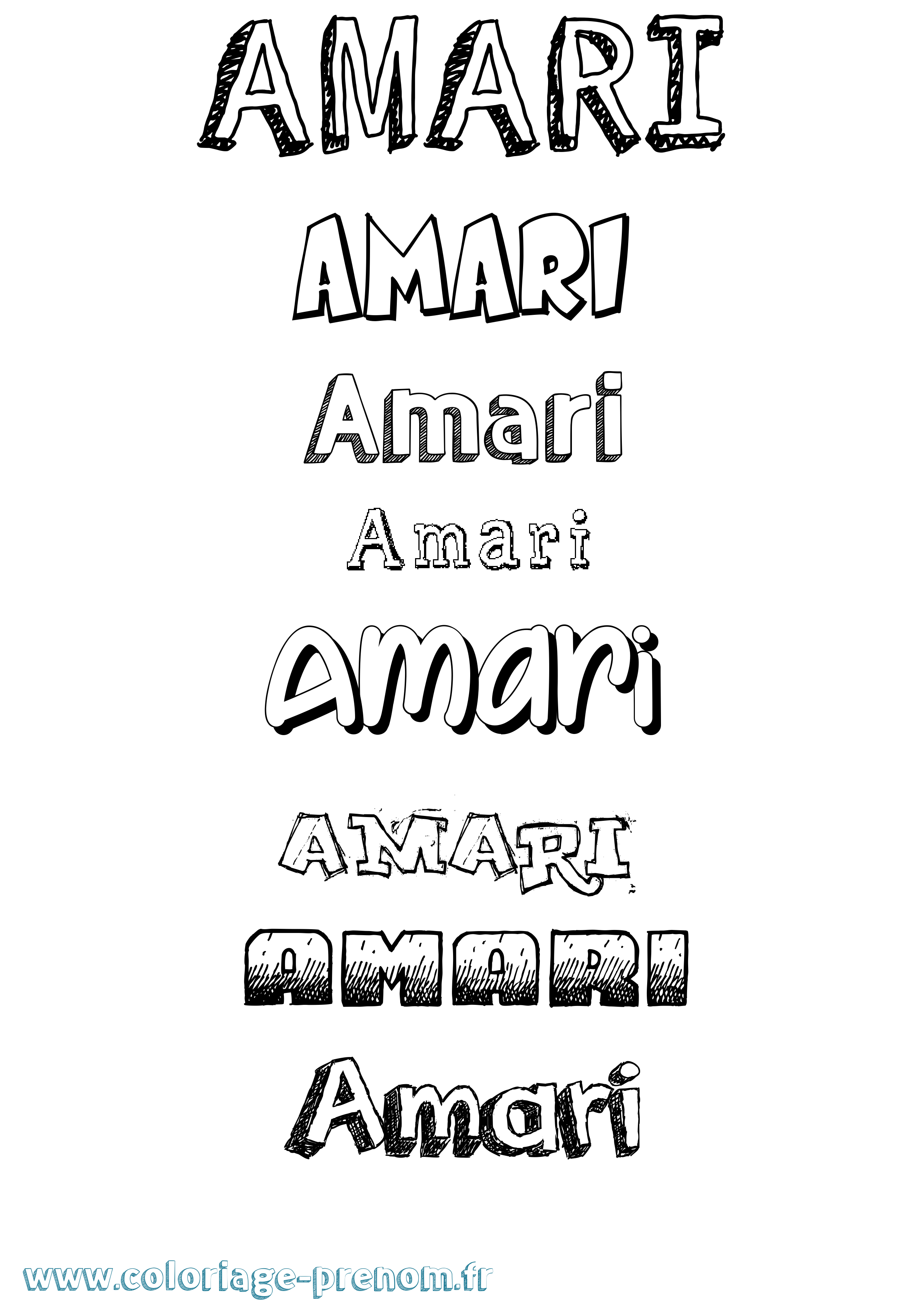 Coloriage prénom Amari Dessiné