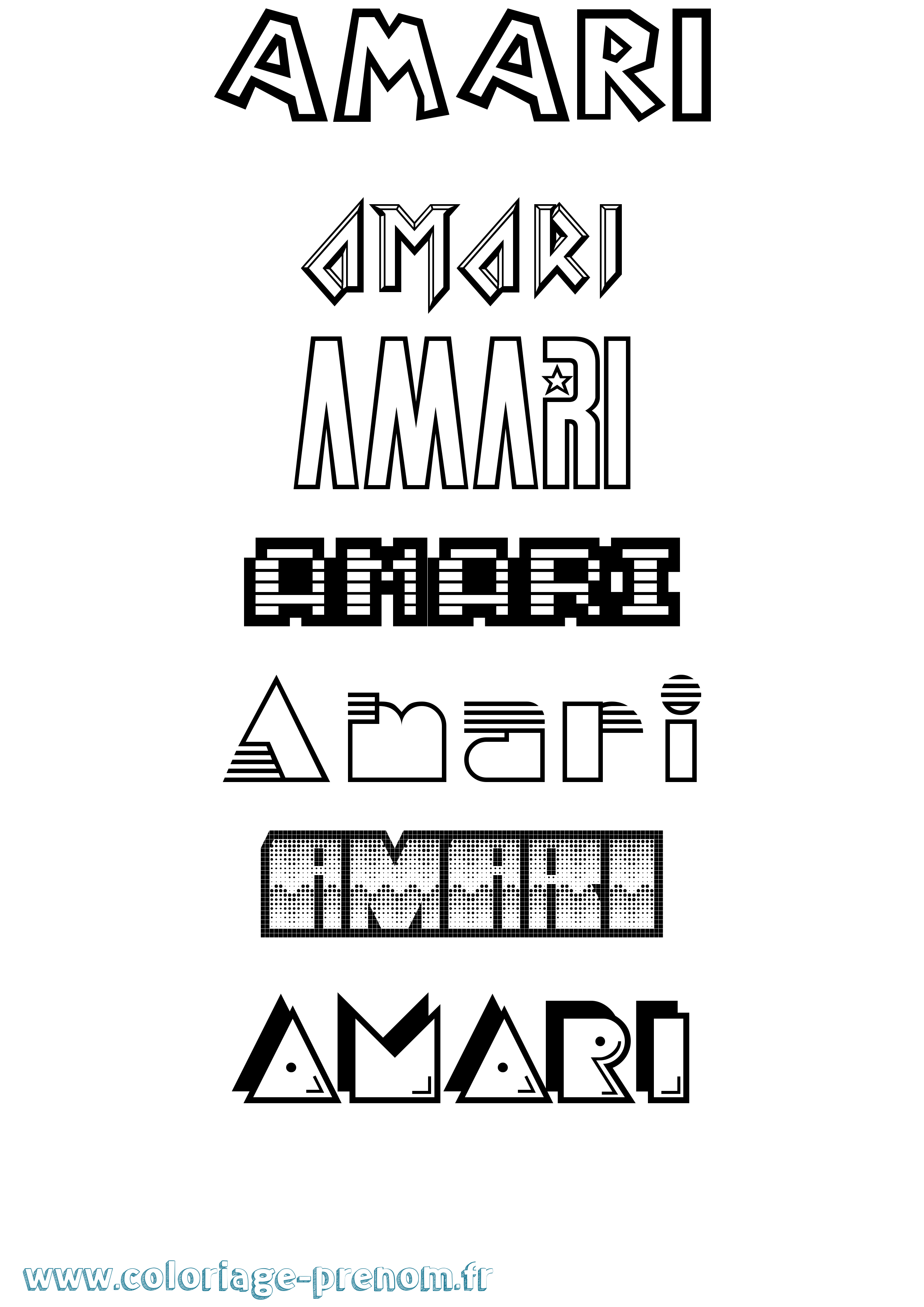 Coloriage prénom Amari Jeux Vidéos