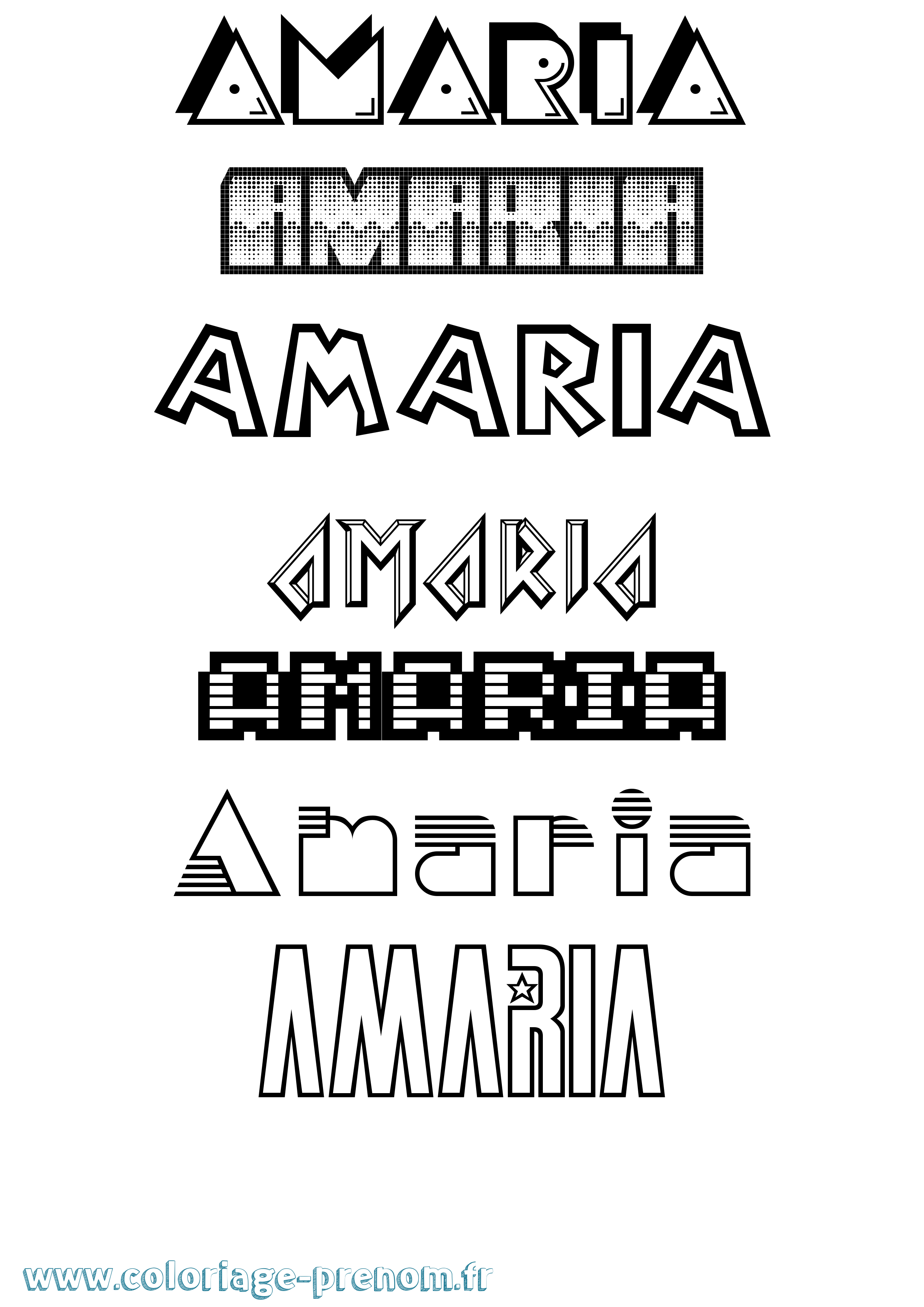 Coloriage prénom Amaria Jeux Vidéos