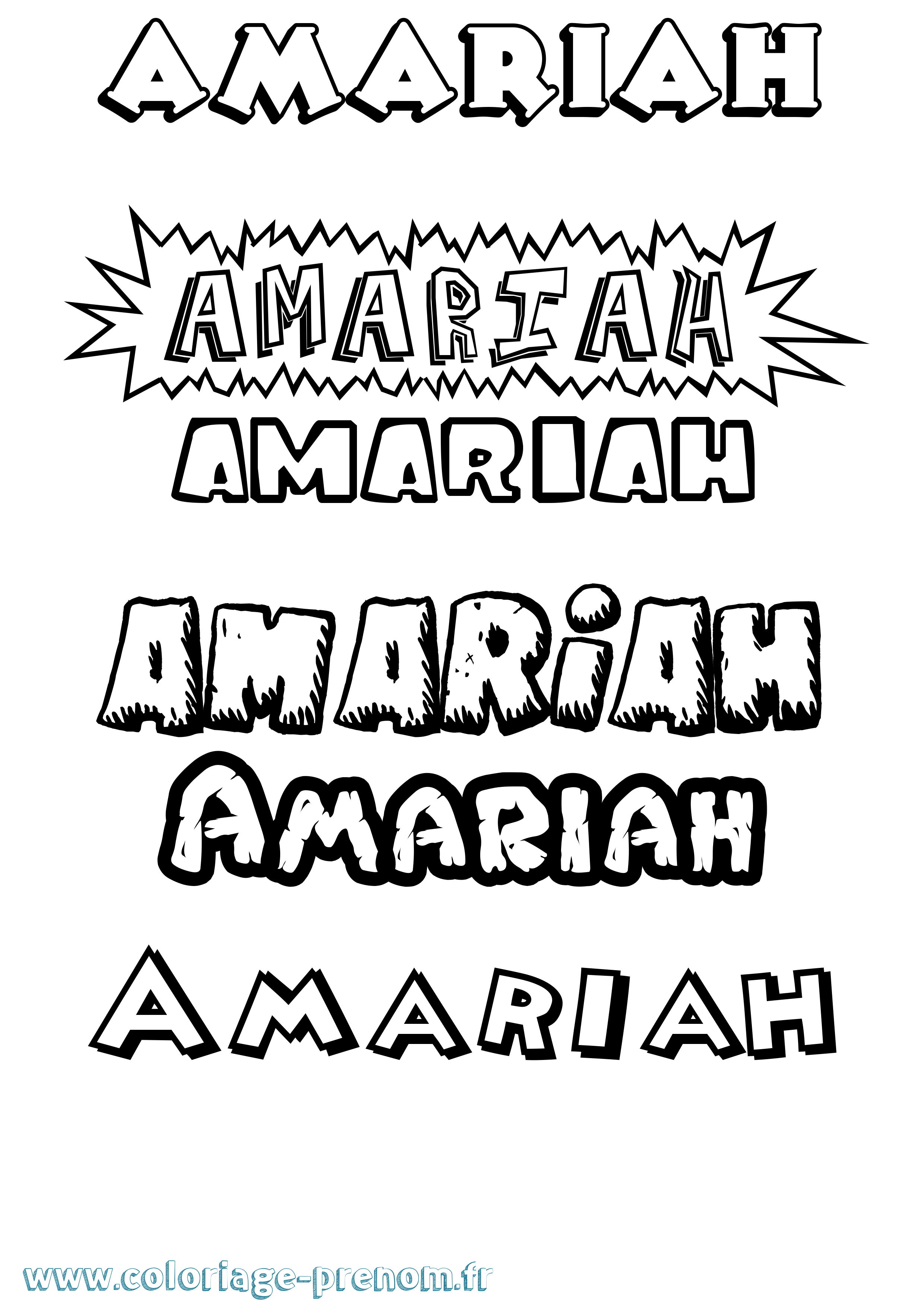 Coloriage prénom Amariah Dessin Animé