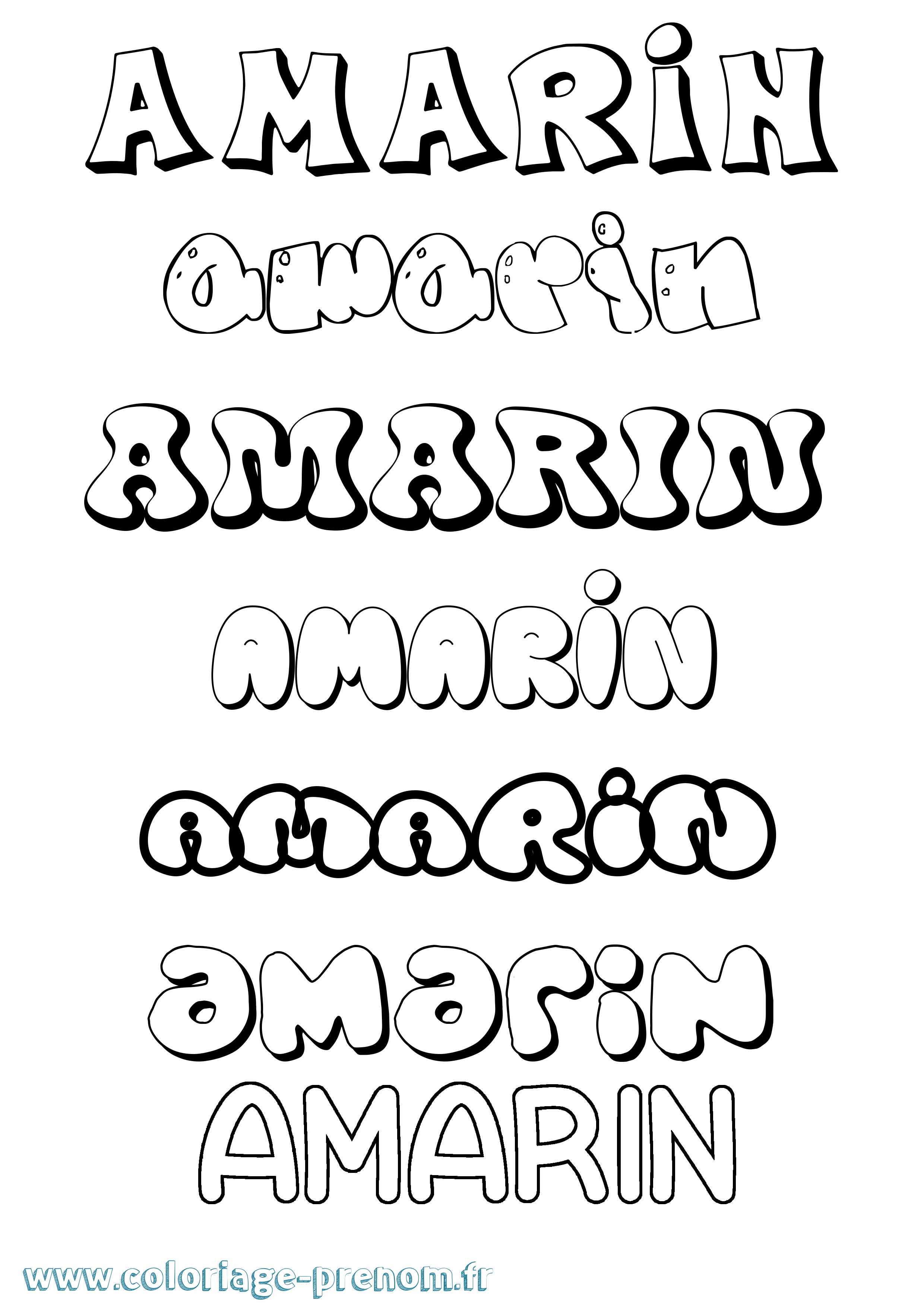 Coloriage Amarin Bubble Coloriage prénom Amarin Bubble