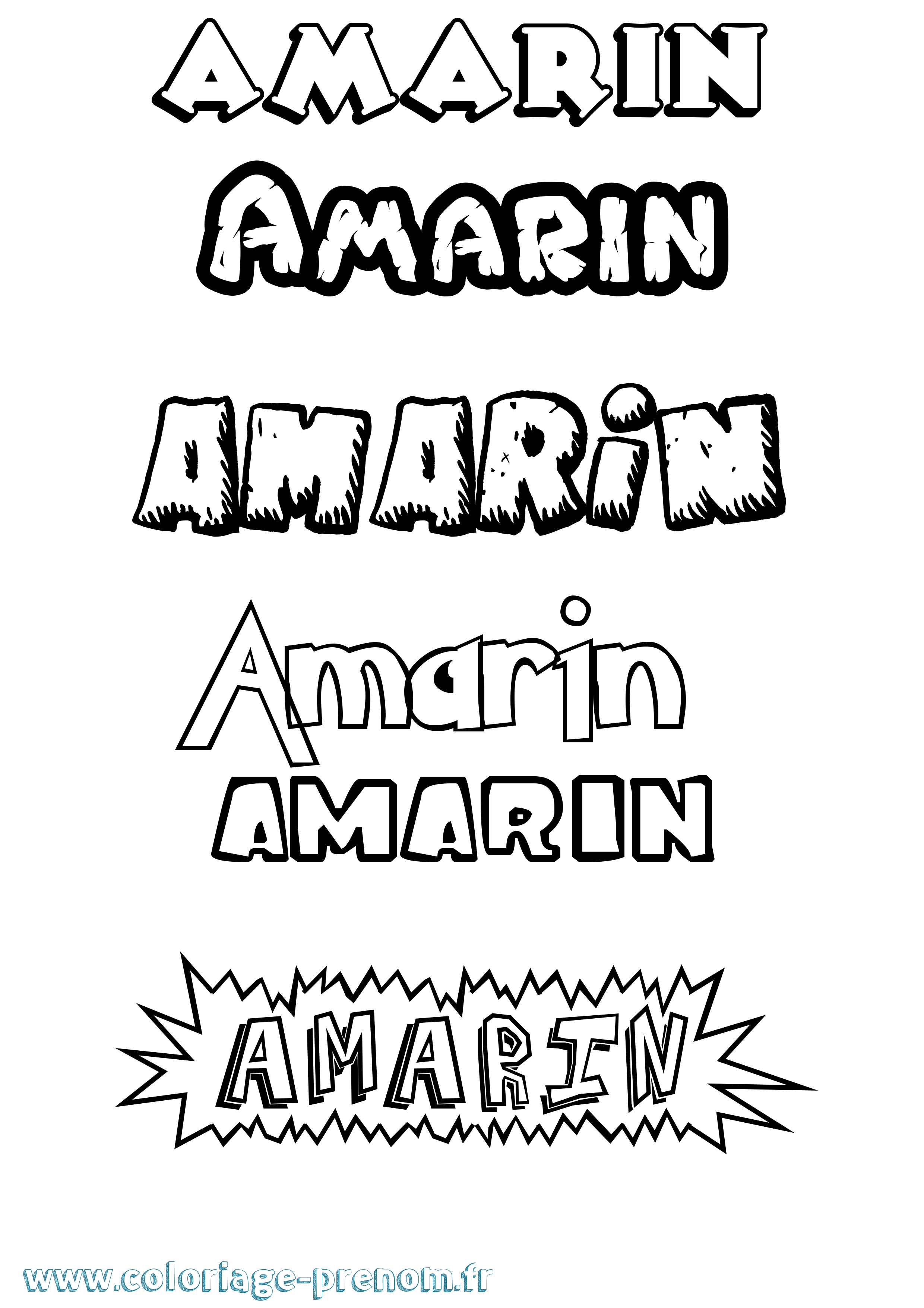Coloriage Amarin Dessin Animé Coloriage prénom Amarin Dessin Animé