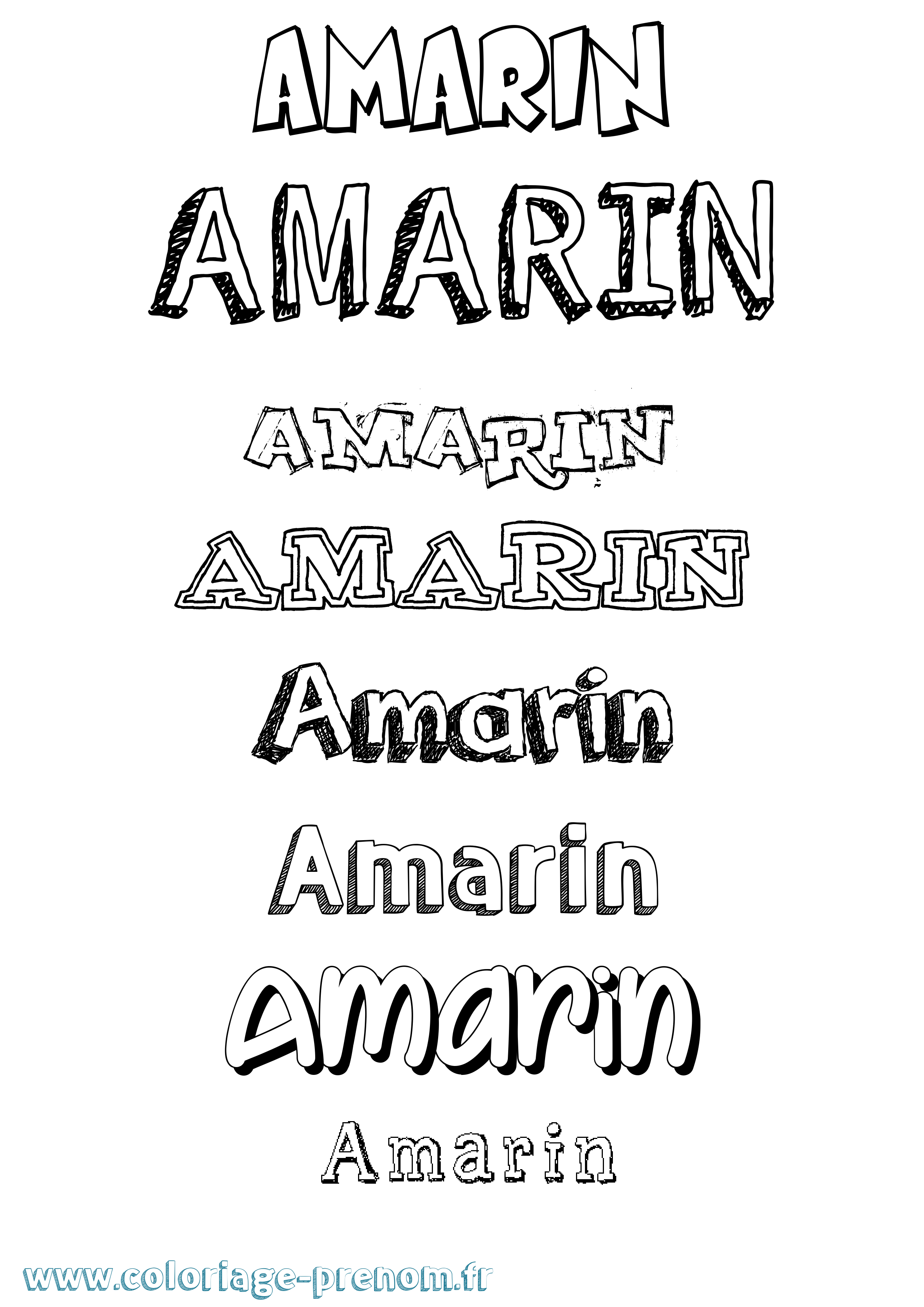 Coloriage prénom Amarin Dessiné