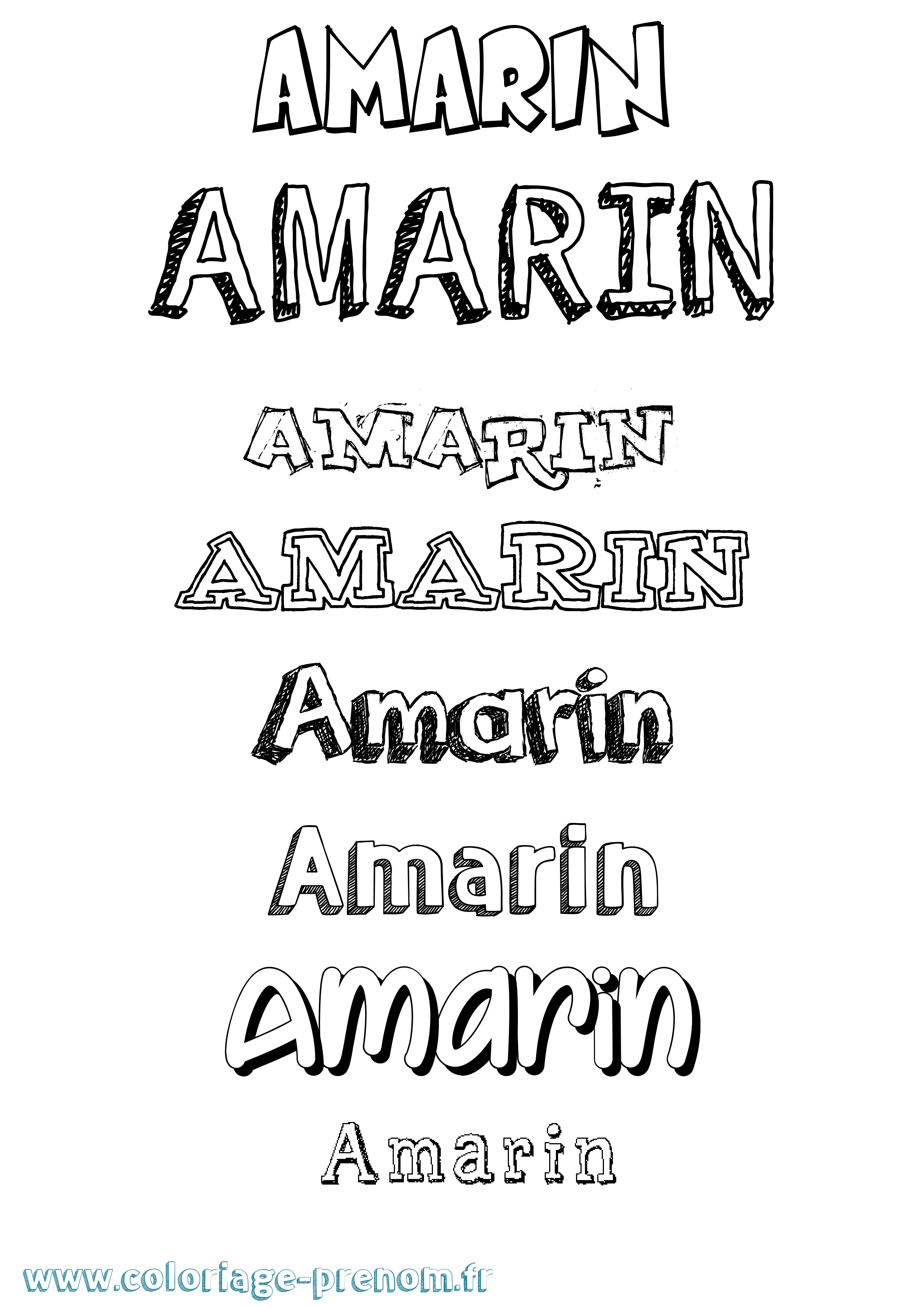 Coloriage Amarin Dessiné Coloriage prénom Amarin Dessiné