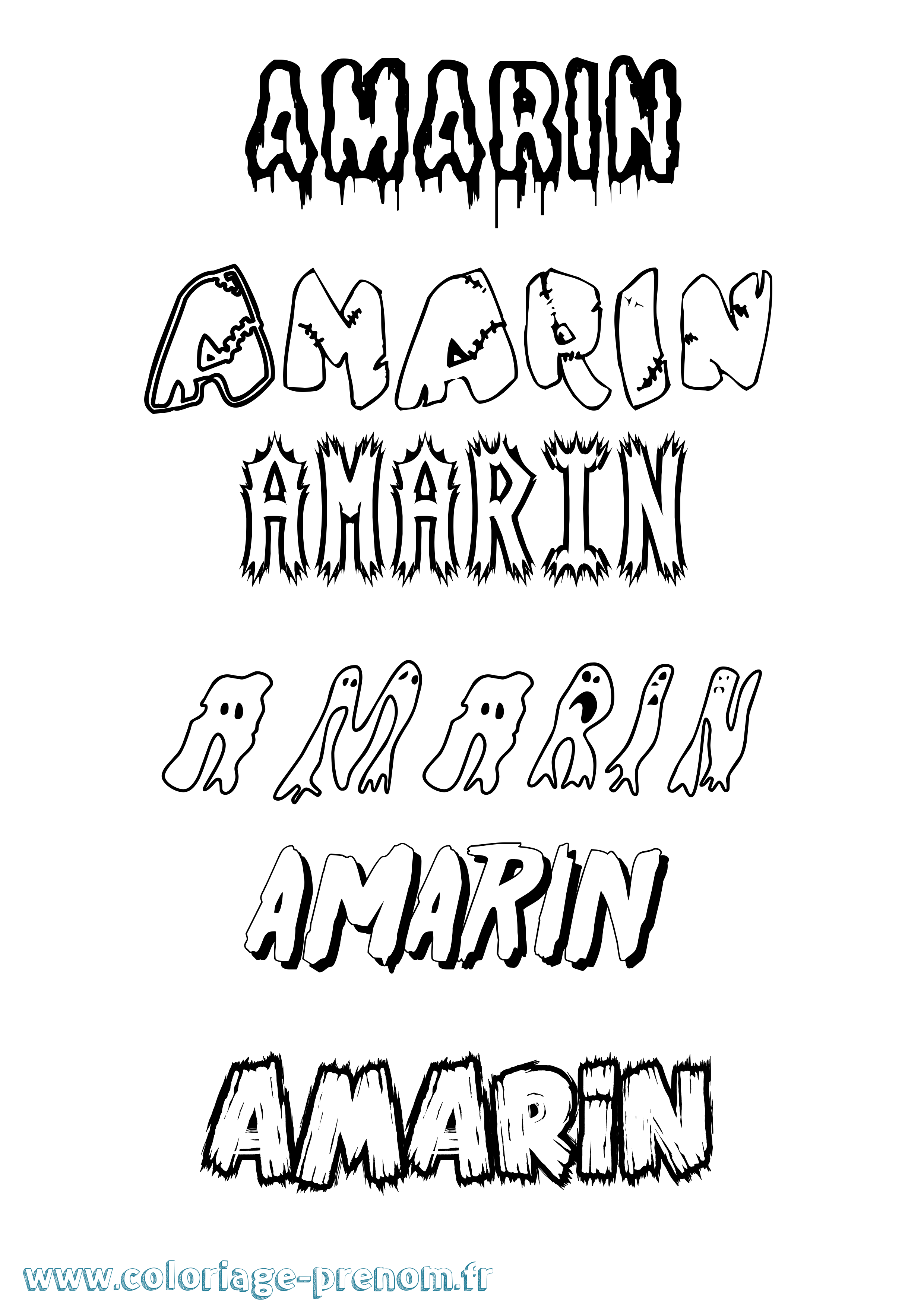 Coloriage prénom Amarin Frisson