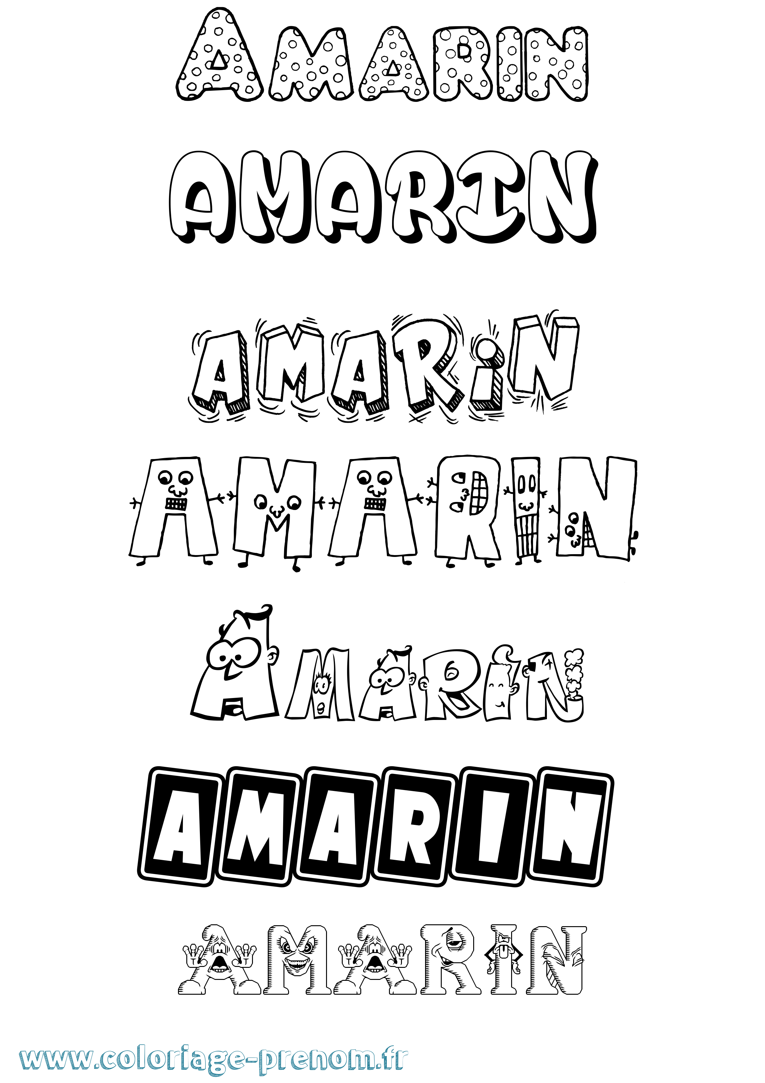 Coloriage Amarin Fun Coloriage prénom Amarin Fun