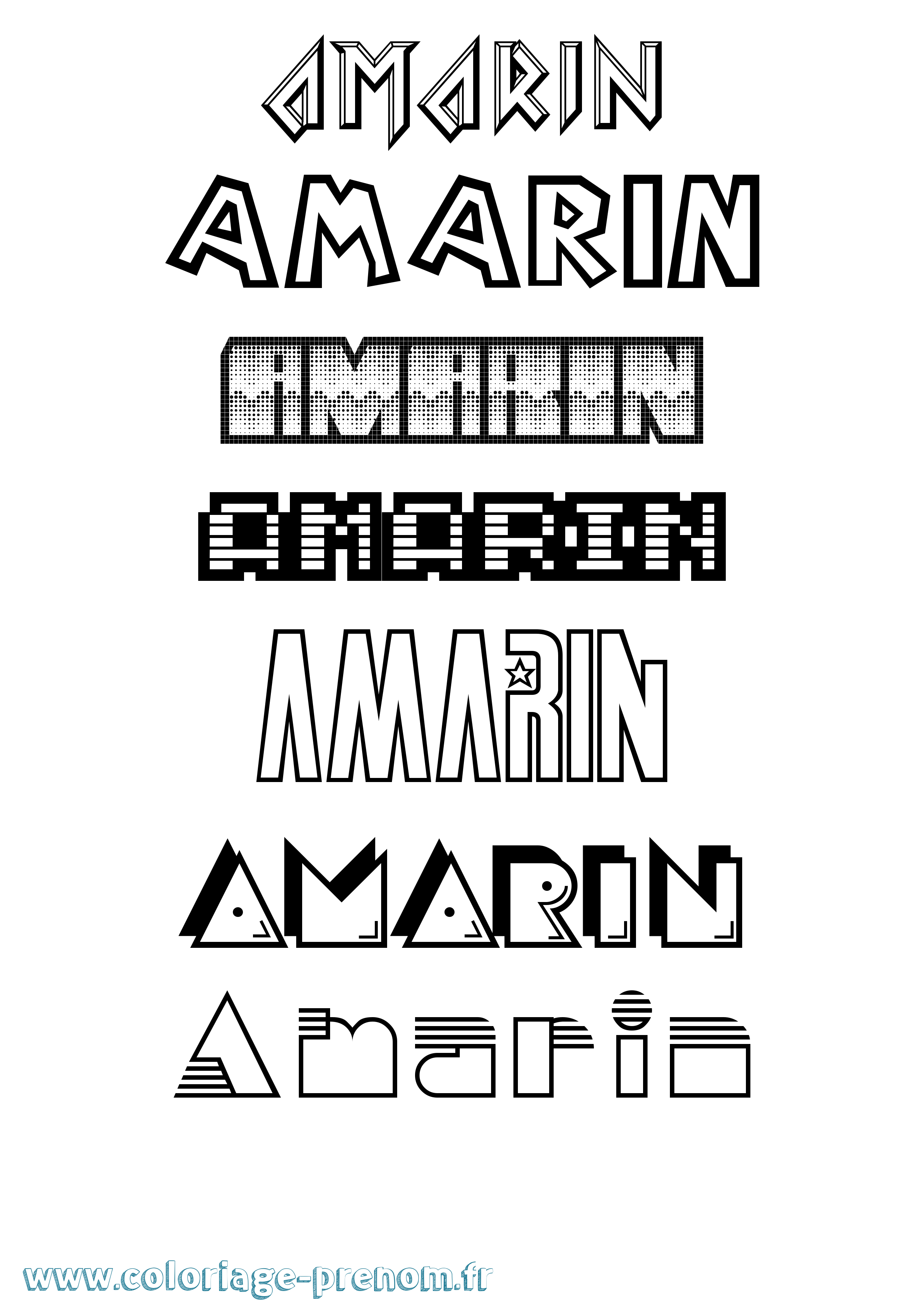 Coloriage Amarin Jeux Vidéos Coloriage prénom Amarin Jeux Vidéos