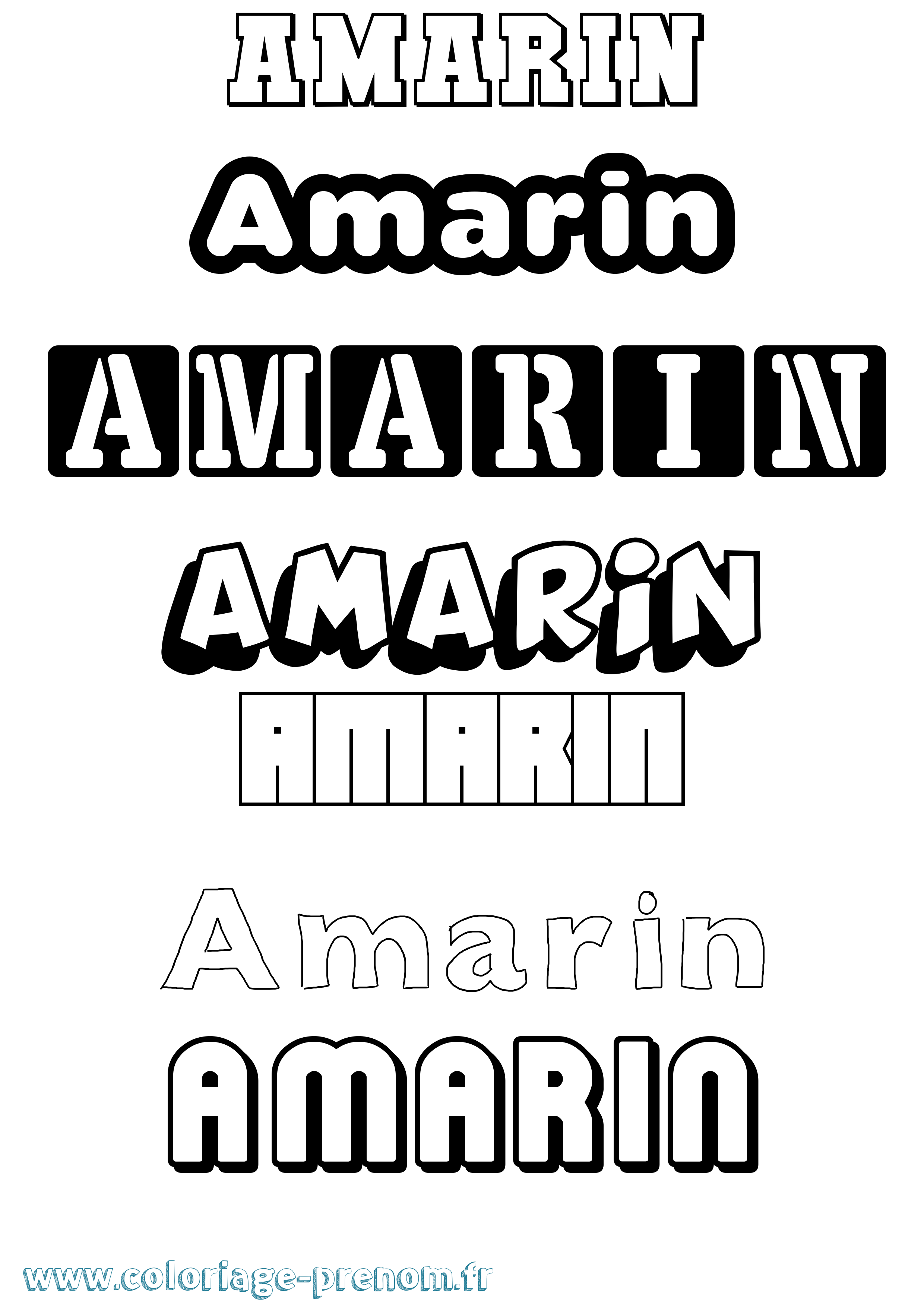 Coloriage Amarin Simple Coloriage prénom Amarin Simple