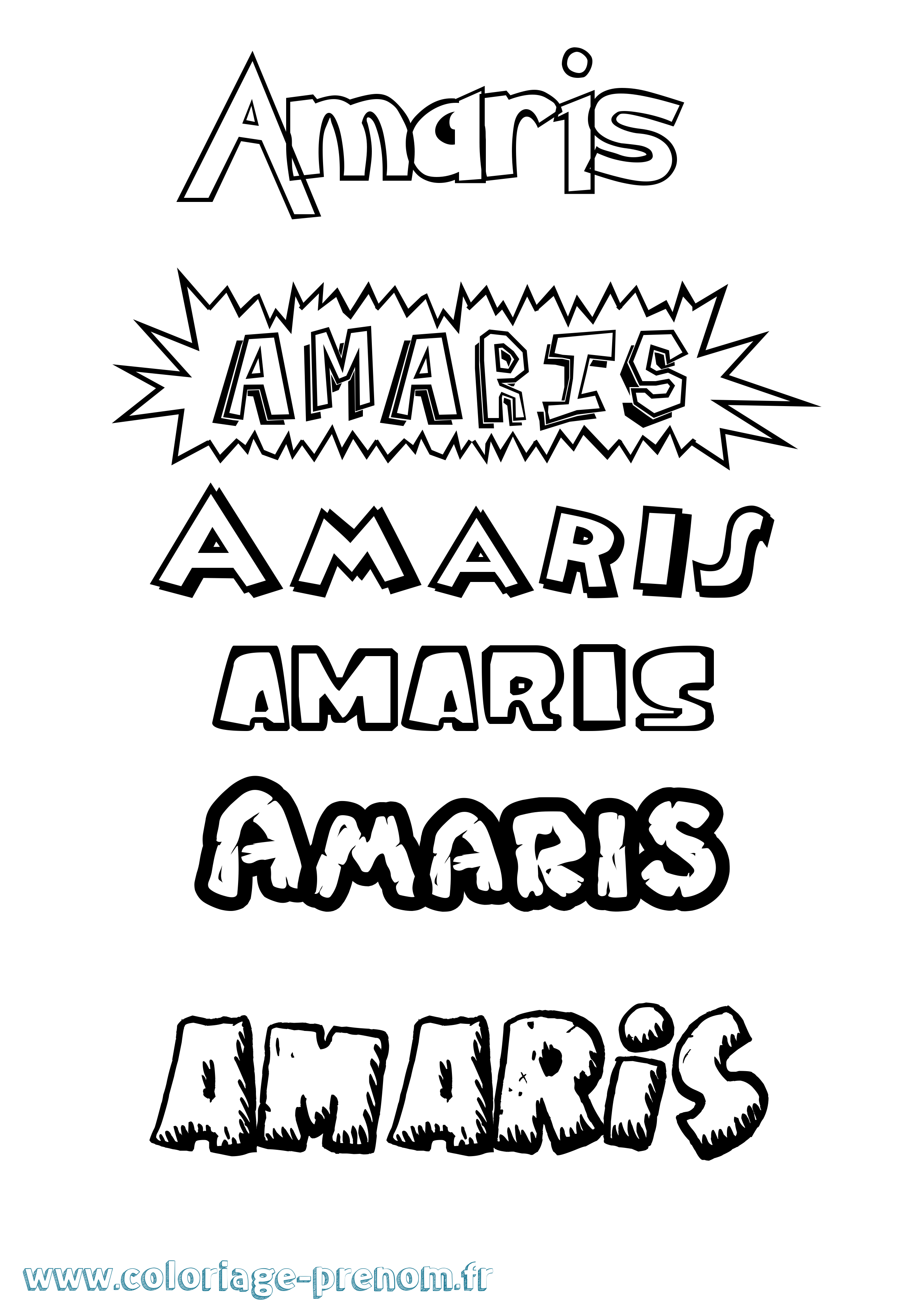 Coloriage prénom Amaris Dessin Animé