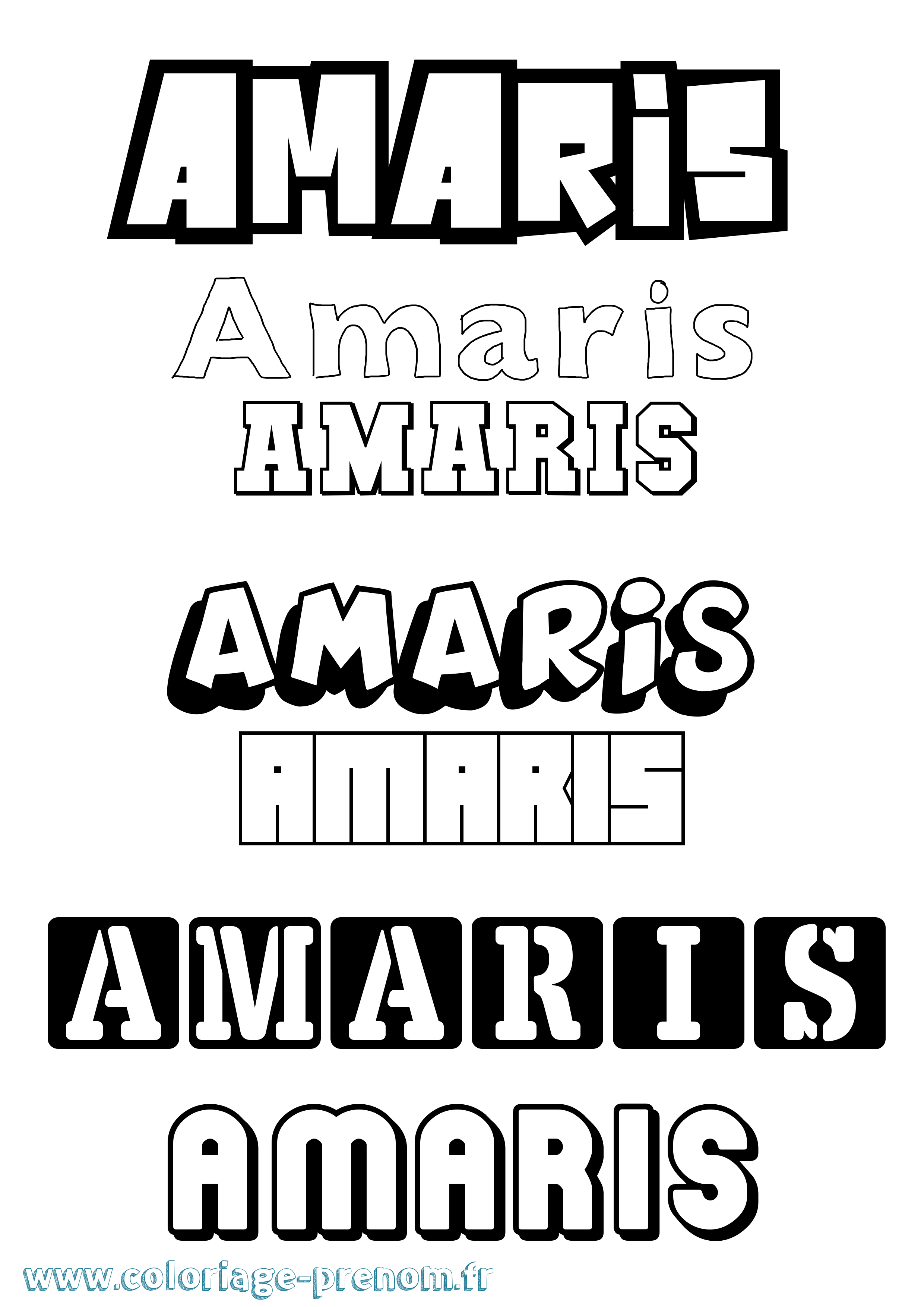 Coloriage prénom Amaris Simple