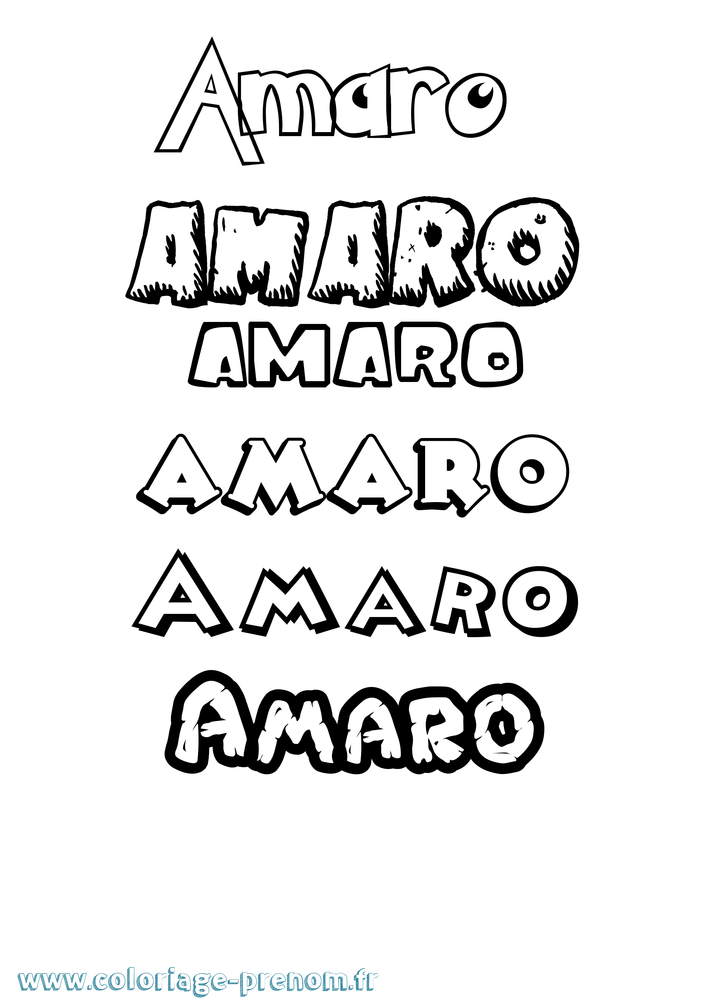 Coloriage prénom Amaro Dessin Animé