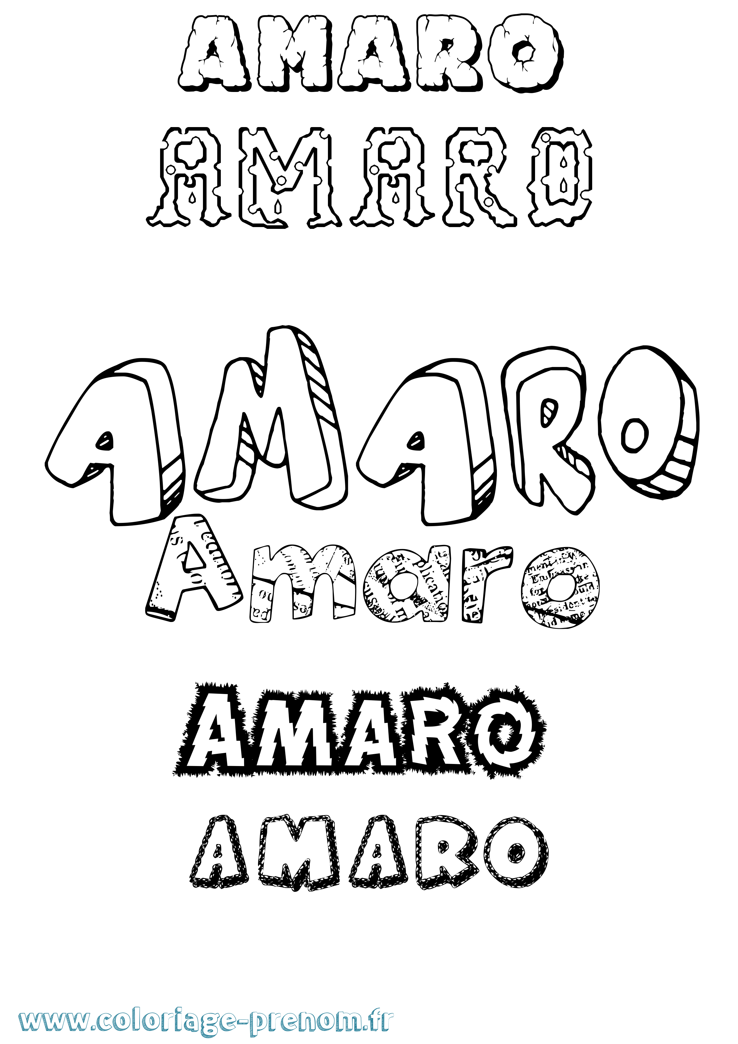 Coloriage prénom Amaro Destructuré