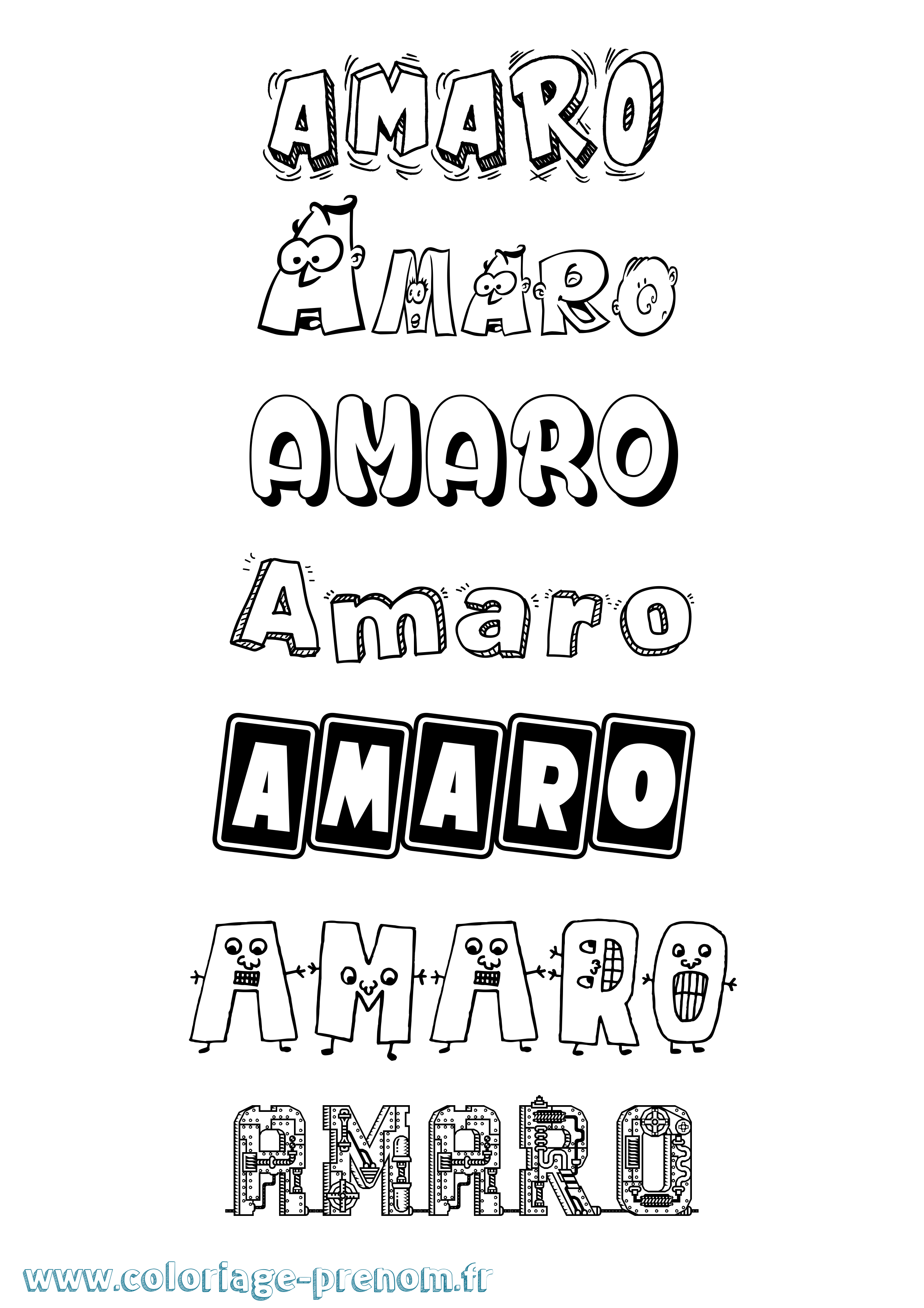 Coloriage prénom Amaro Fun