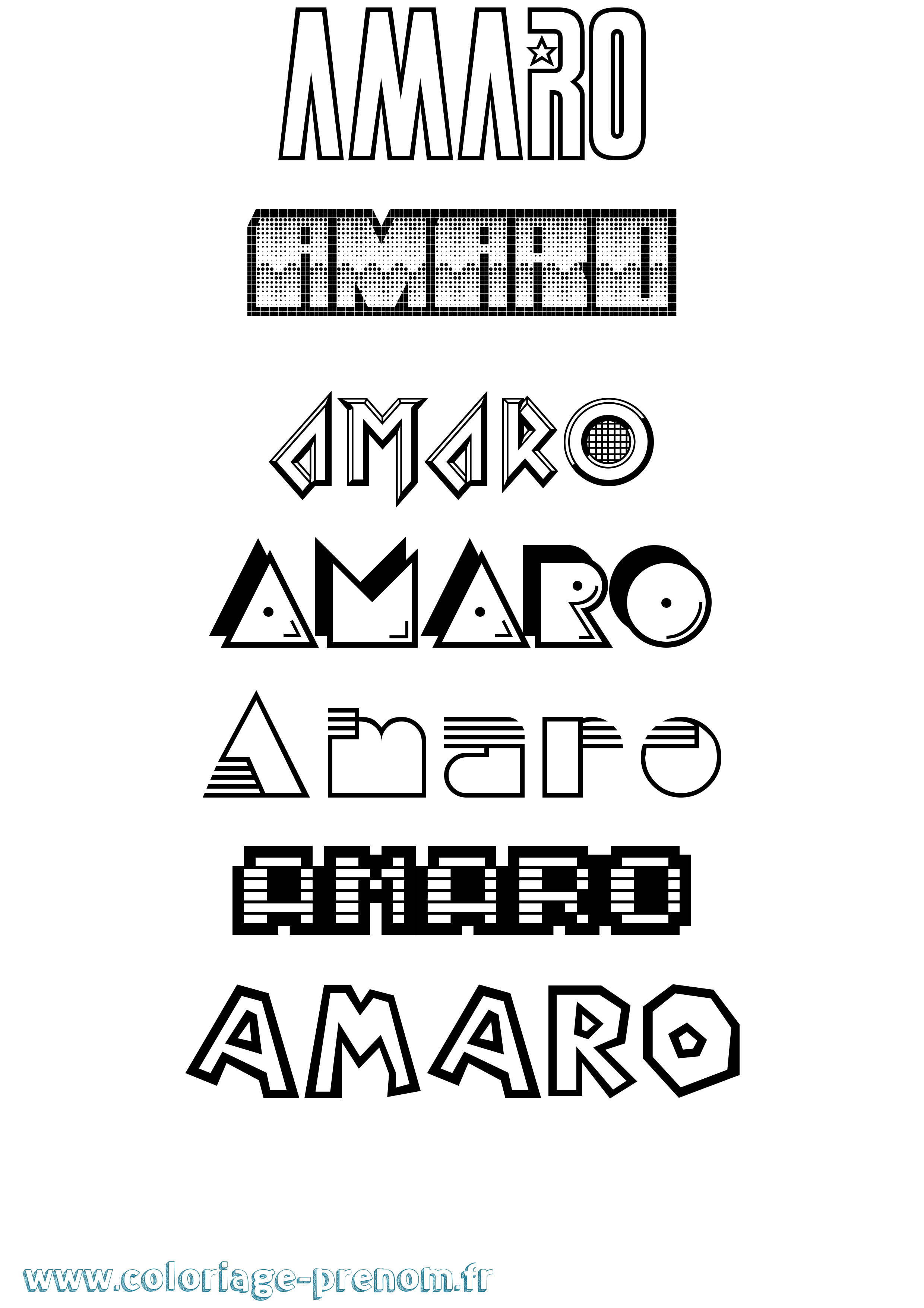 Coloriage prénom Amaro Jeux Vidéos