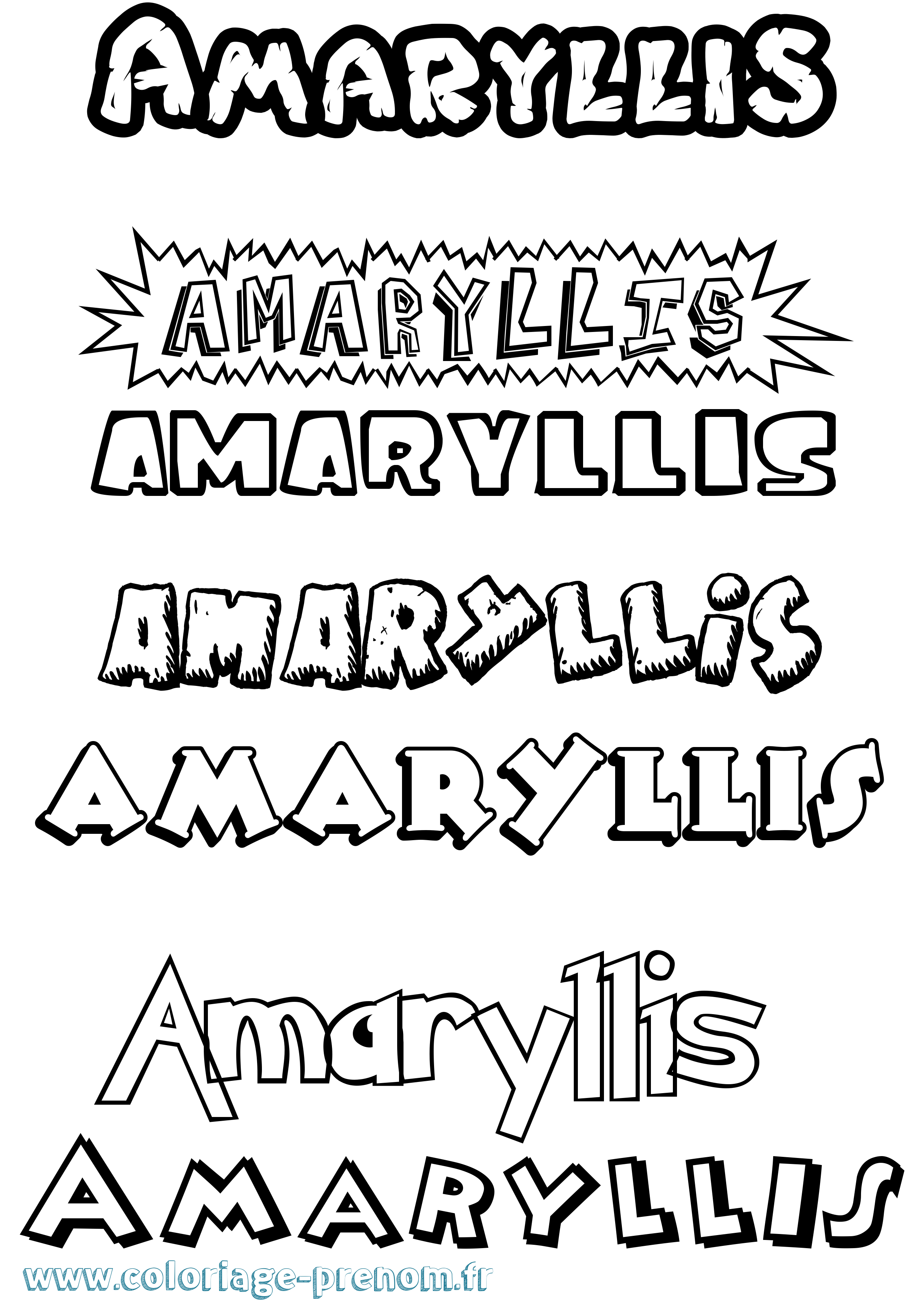 Coloriage prénom Amaryllis Dessin Animé