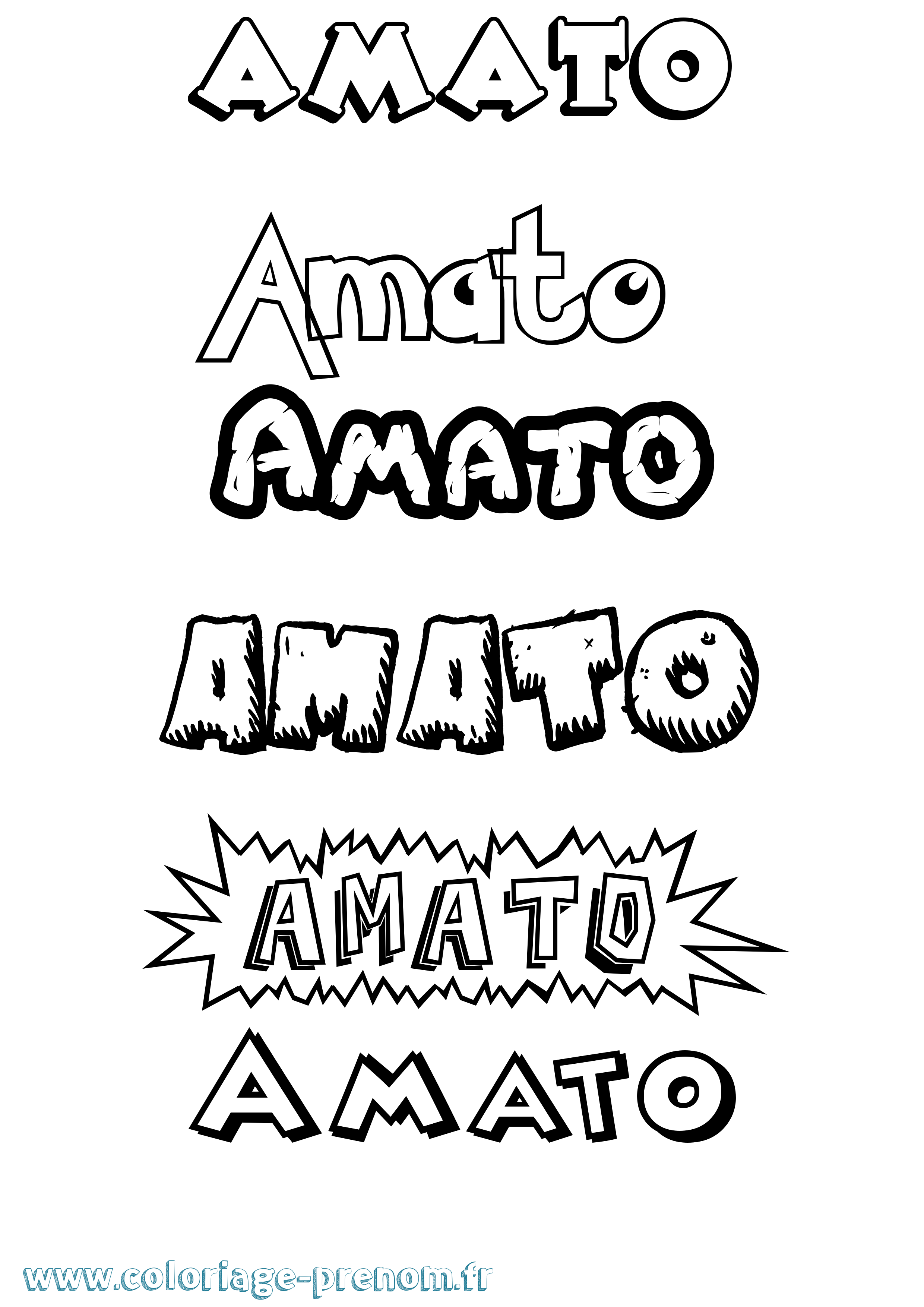 Coloriage prénom Amato Dessin Animé