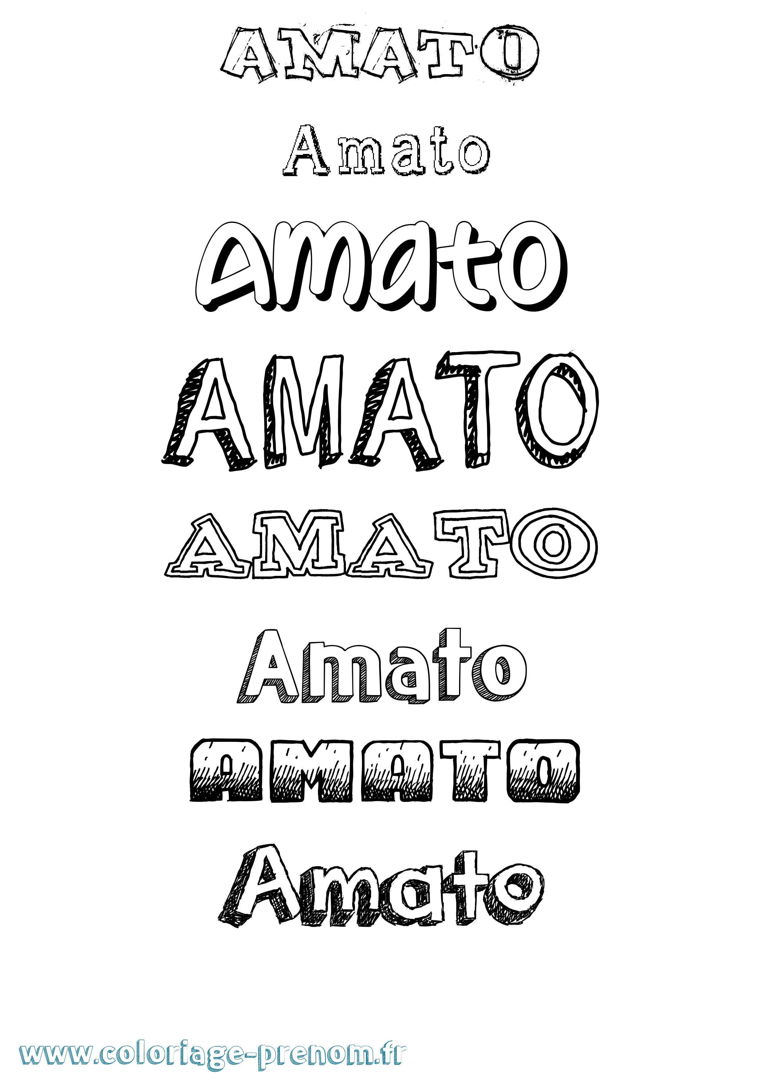 Coloriage prénom Amato Dessiné