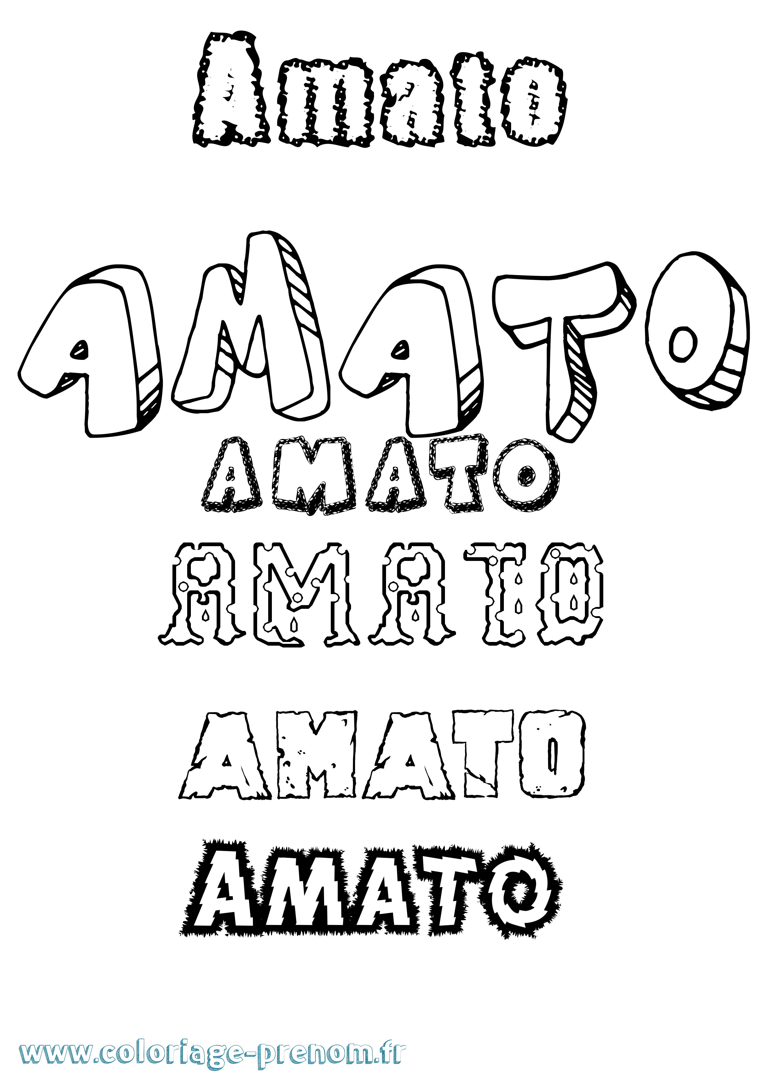 Coloriage prénom Amato Destructuré