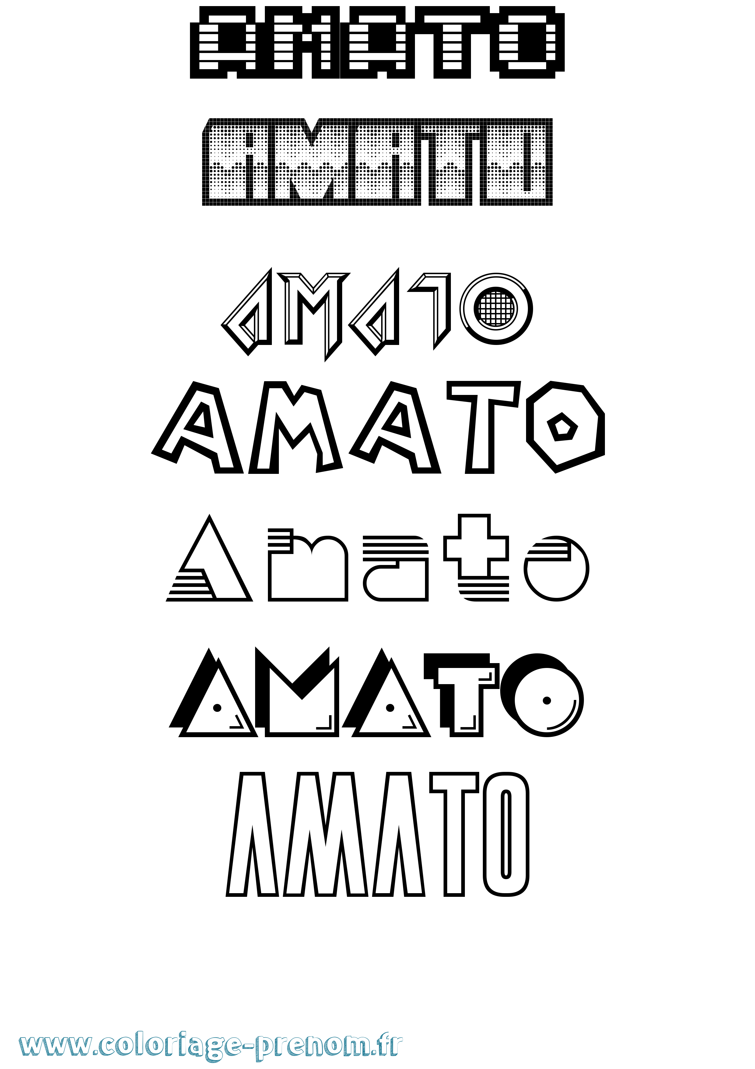 Coloriage prénom Amato Jeux Vidéos