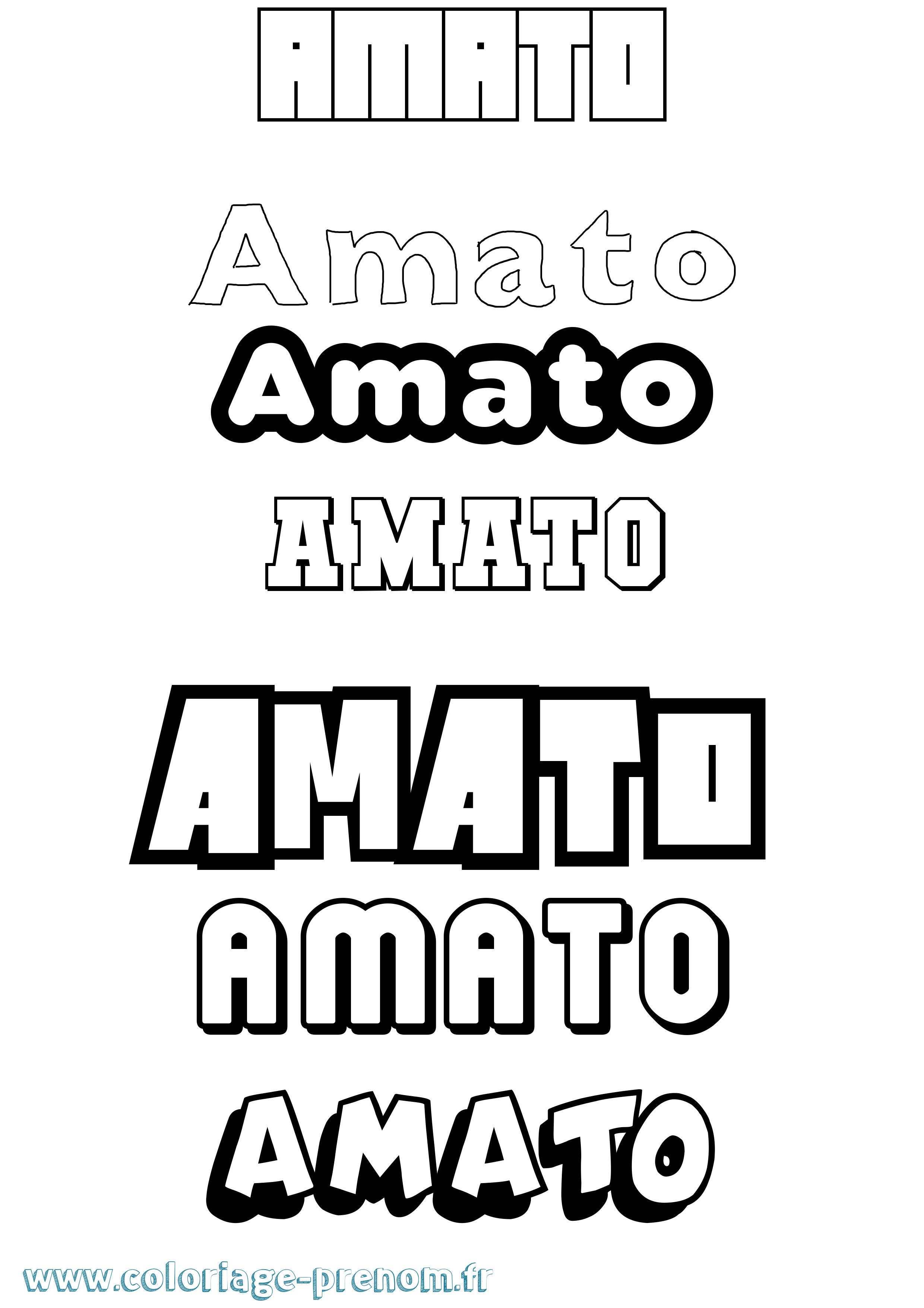 Coloriage prénom Amato Simple