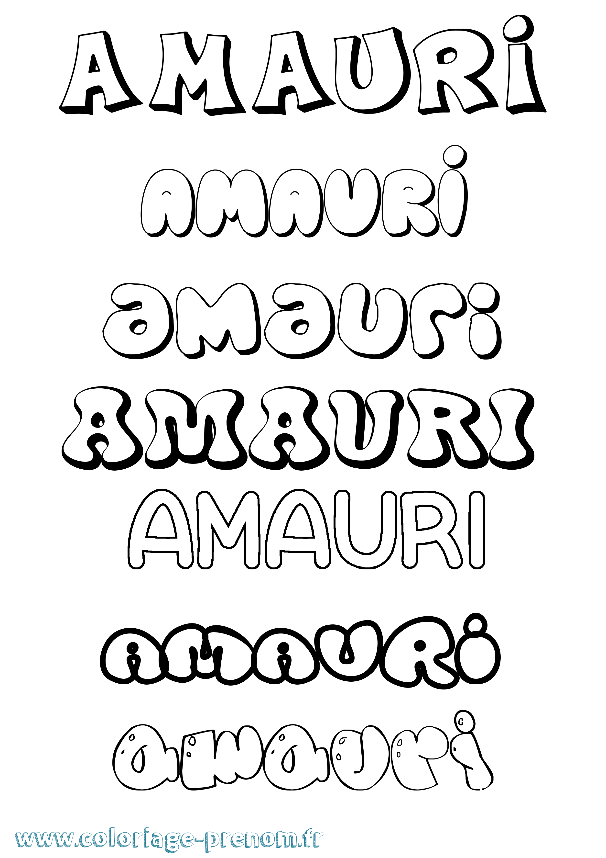 Coloriage Amauri Bubble Coloriage prénom Amauri Bubble
