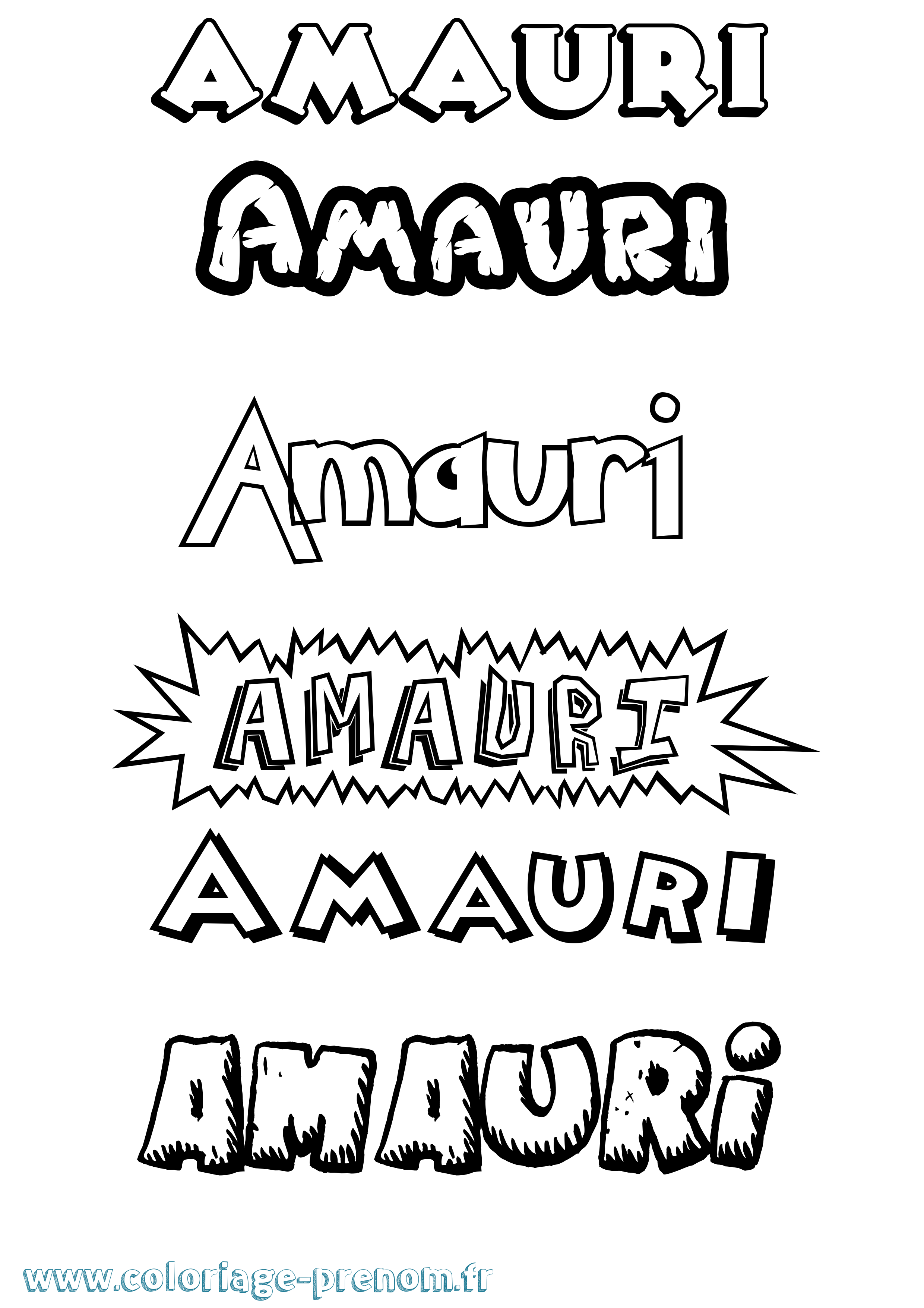 Coloriage Amauri Dessin Animé Coloriage prénom Amauri Dessin Animé