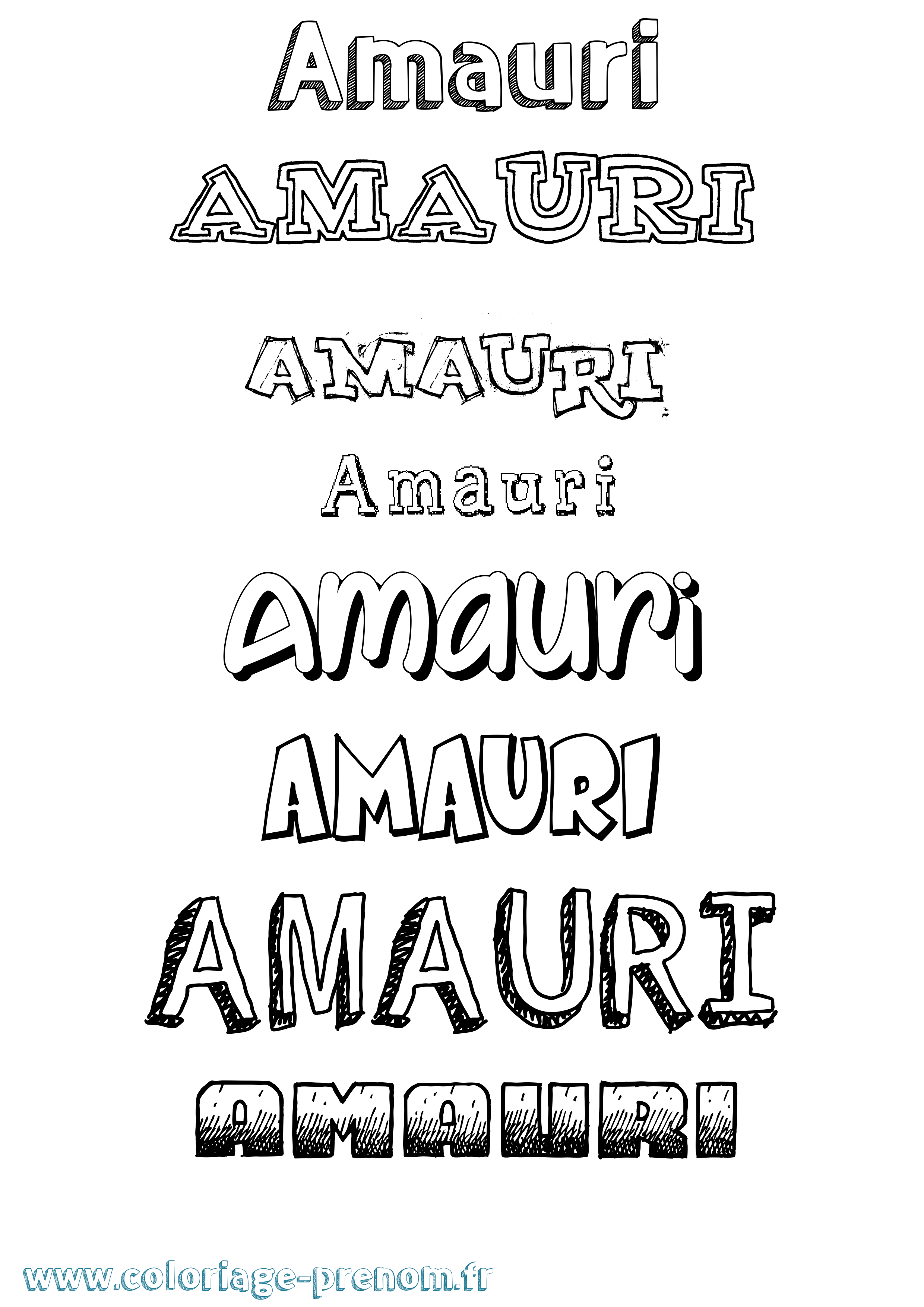 Coloriage Amauri Dessiné Coloriage prénom Amauri Dessiné