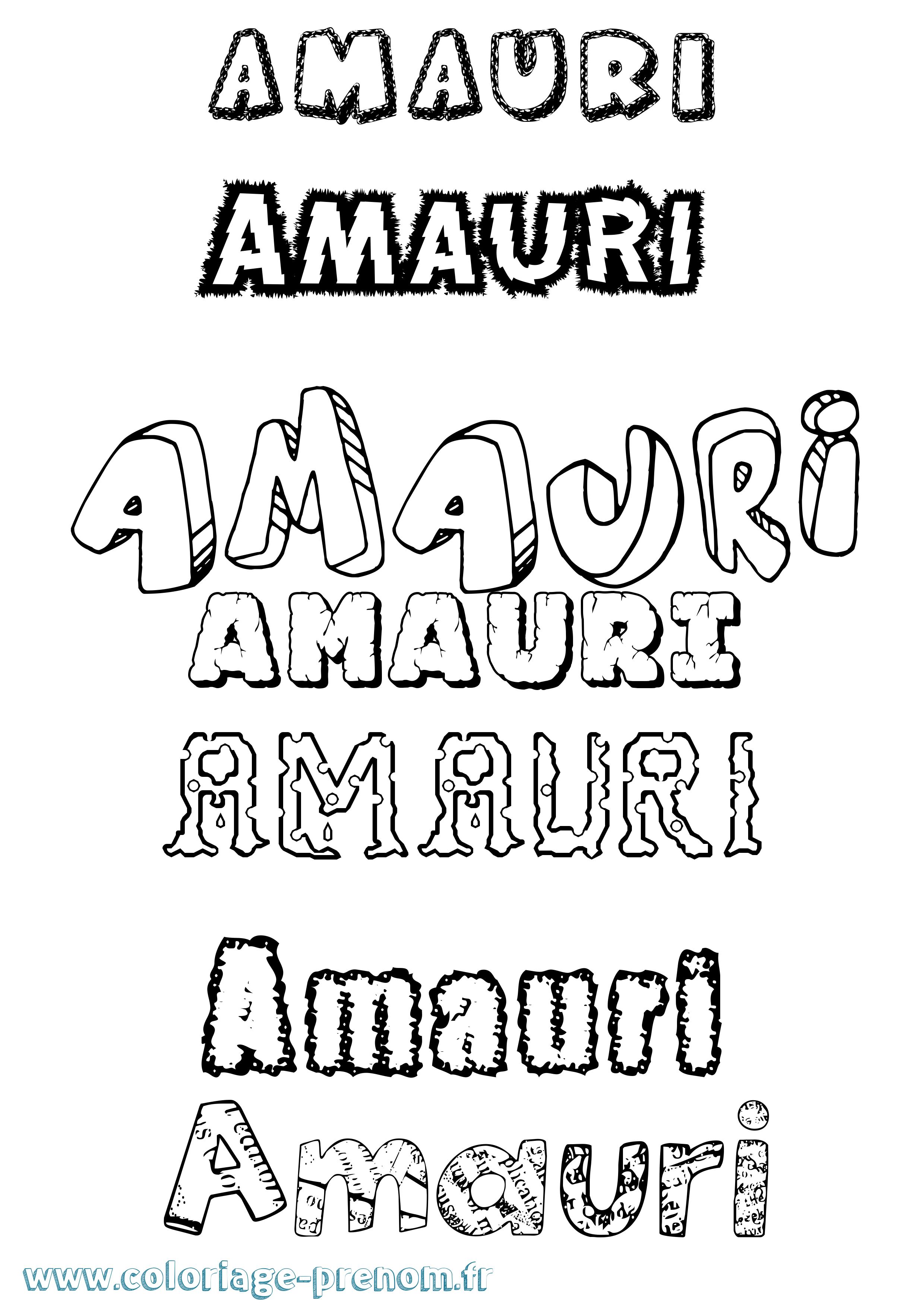 Coloriage Amauri Destructuré Coloriage prénom Amauri Destructuré