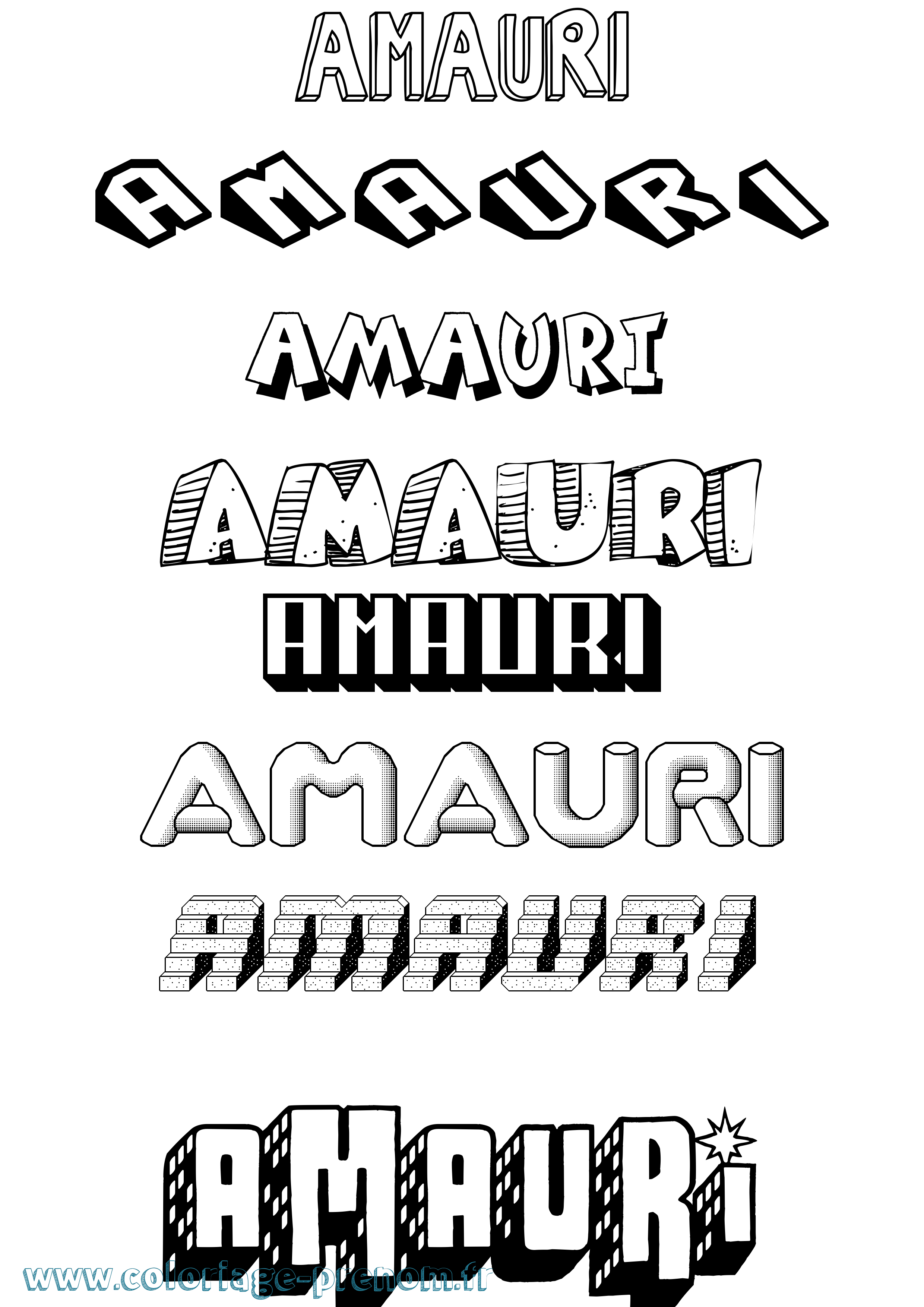Coloriage Amauri Effet 3D Coloriage prénom Amauri Effet 3D