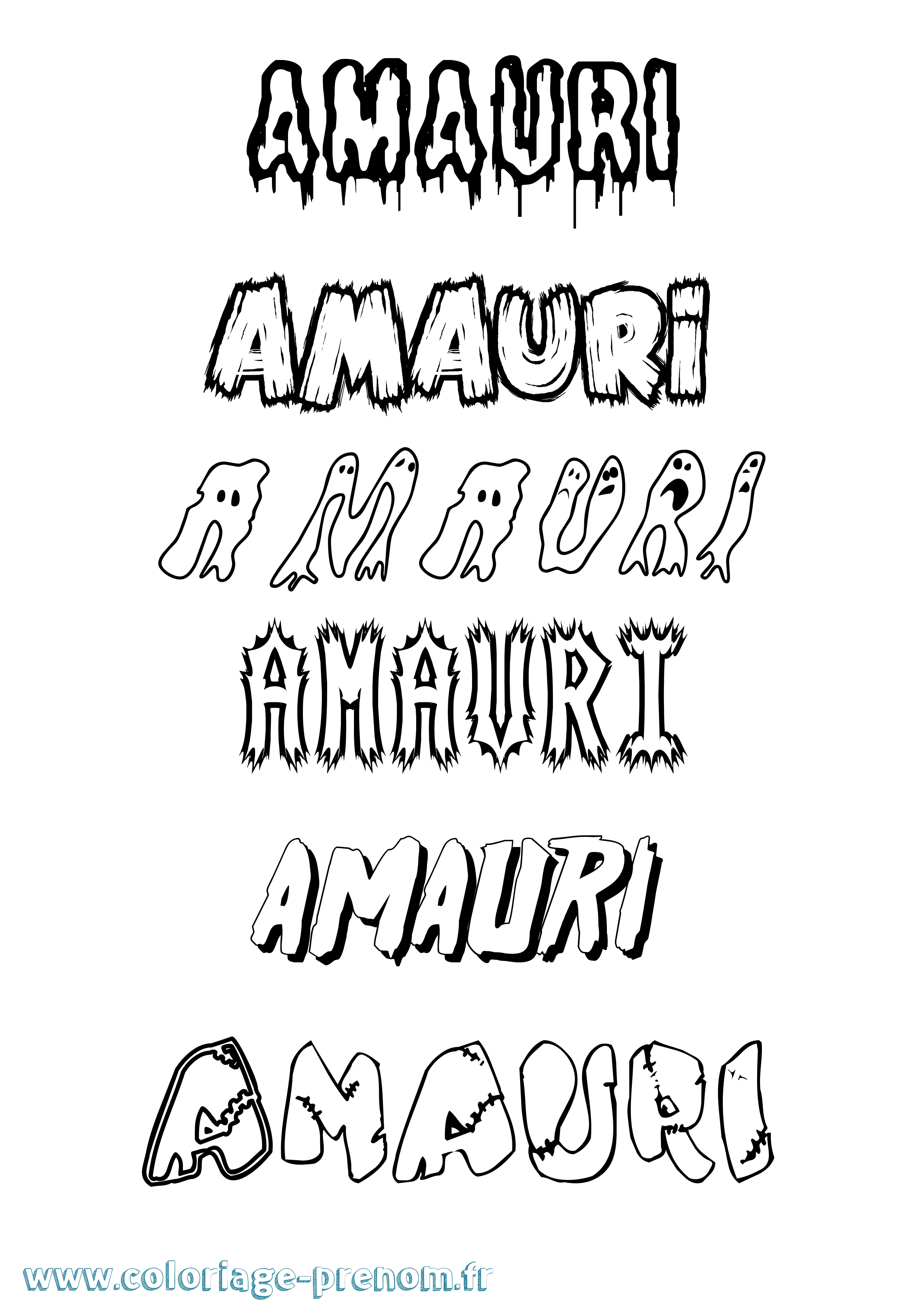 Coloriage prénom Amauri Frisson