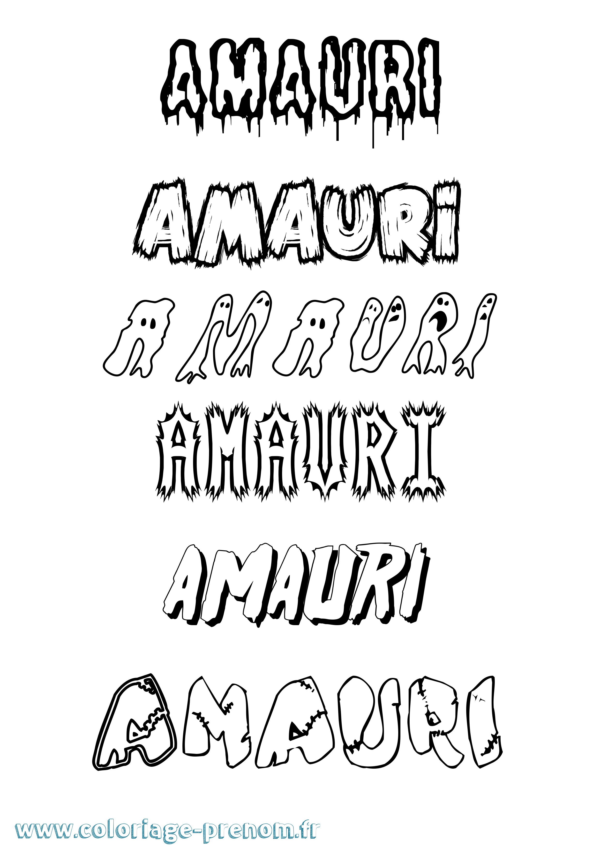 Coloriage Amauri Frisson Coloriage prénom Amauri Frisson