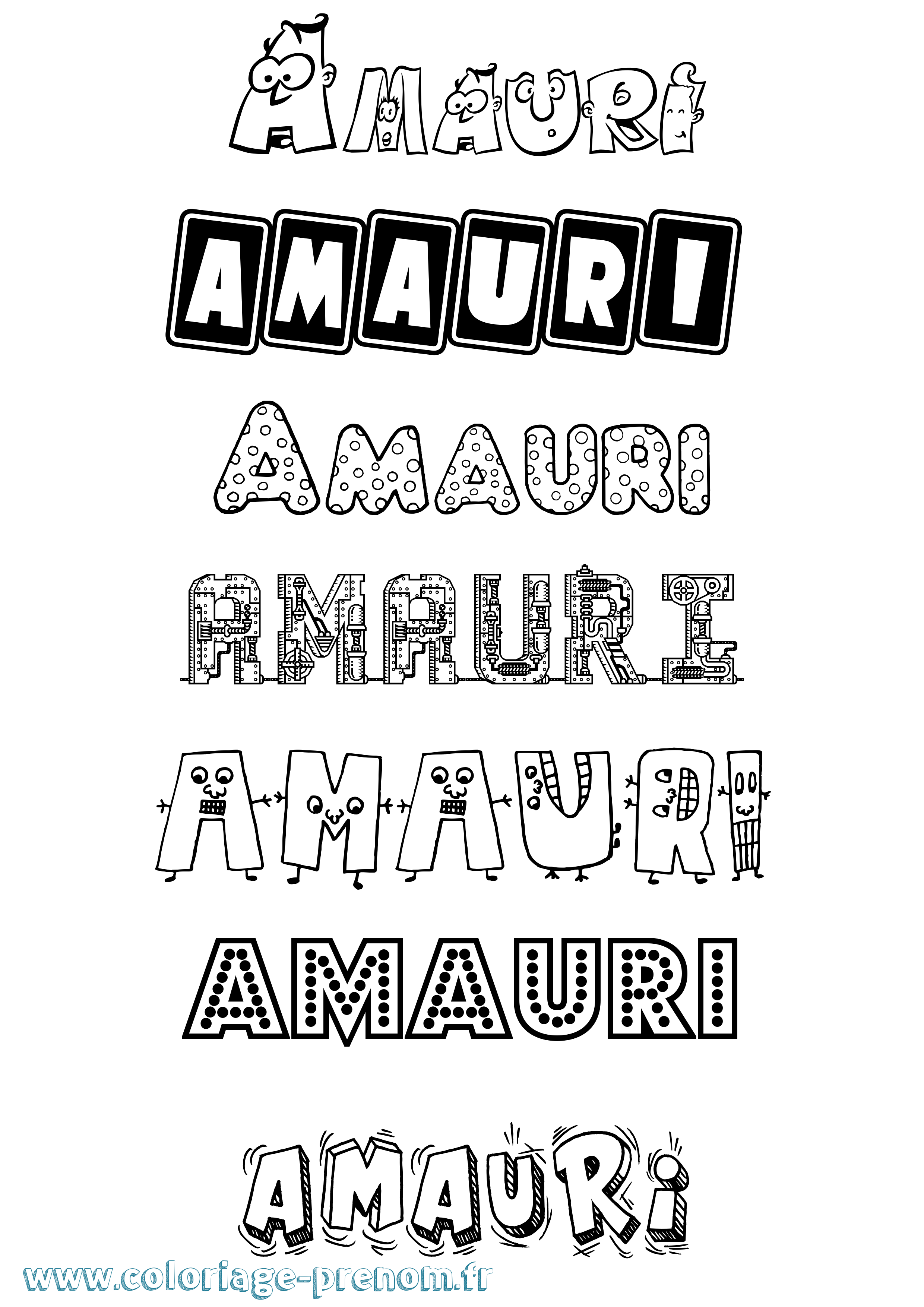 Coloriage prénom Amauri Fun