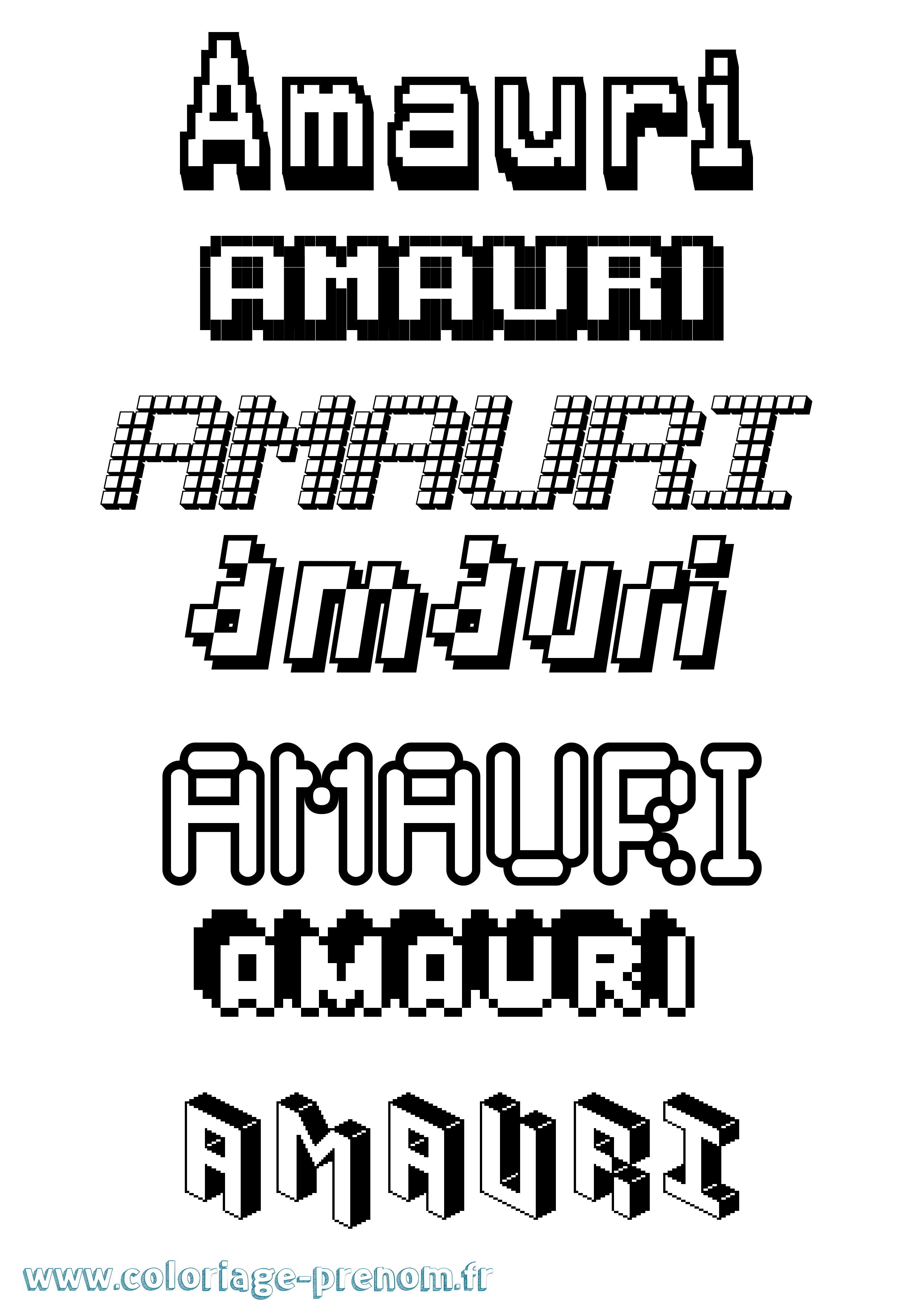 Coloriage Amauri Pixel Coloriage prénom Amauri Pixel