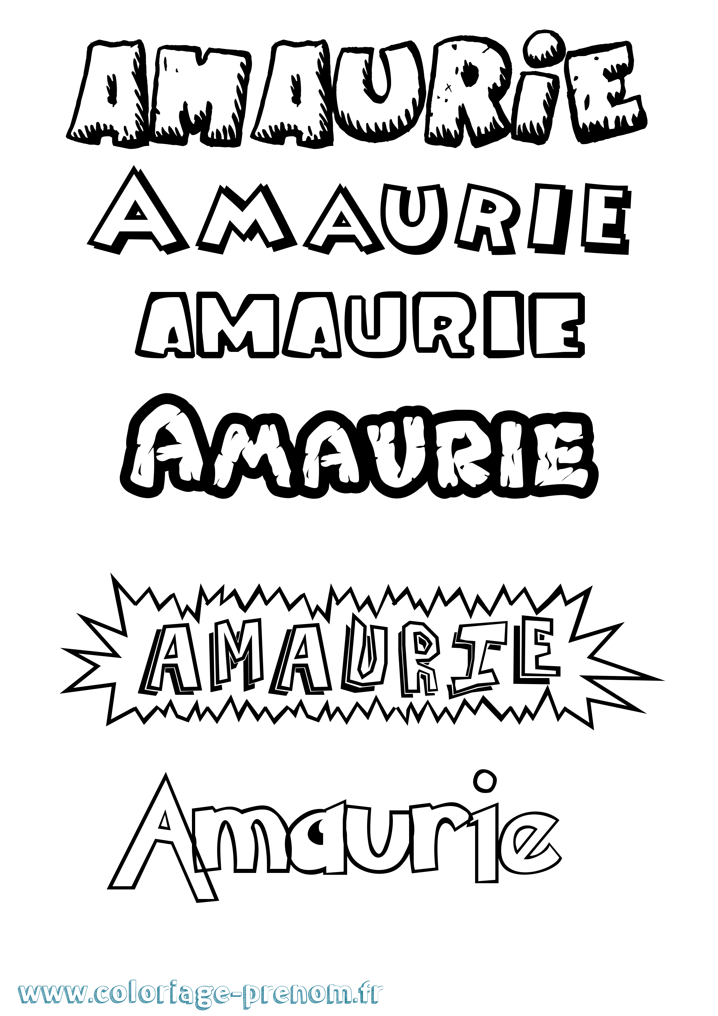 Coloriage Amaurie Dessin Animé Coloriage prénom Amaurie Dessin Animé