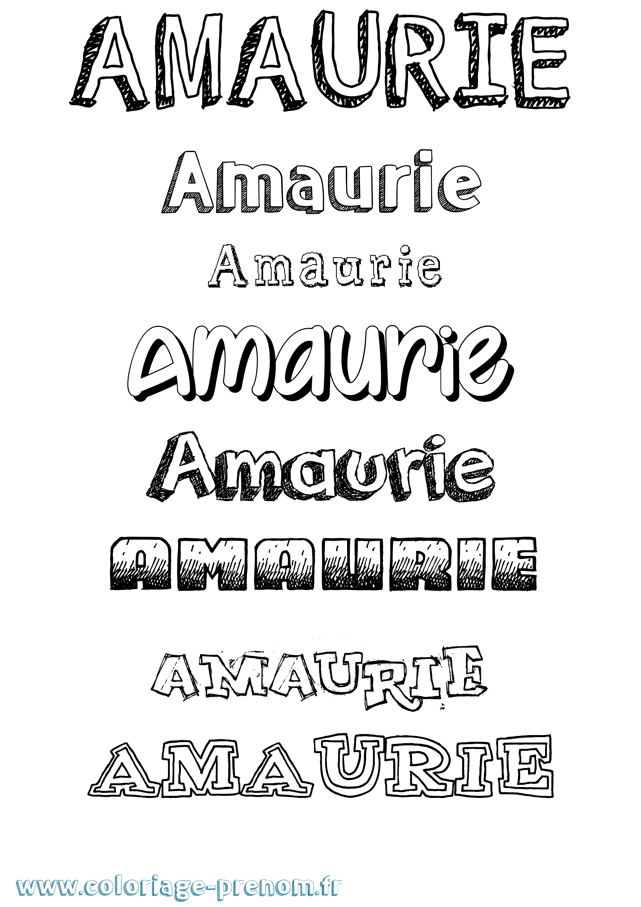 Coloriage Amaurie Dessiné Coloriage prénom Amaurie Dessiné