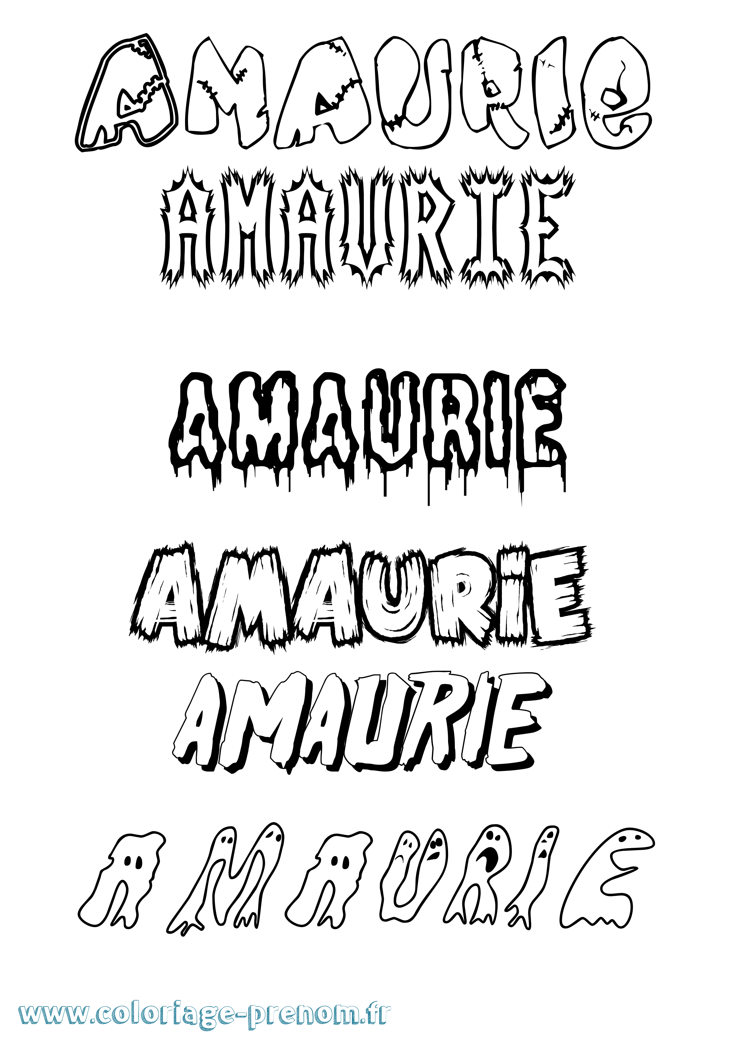 Coloriage Amaurie Frisson Coloriage prénom Amaurie Frisson