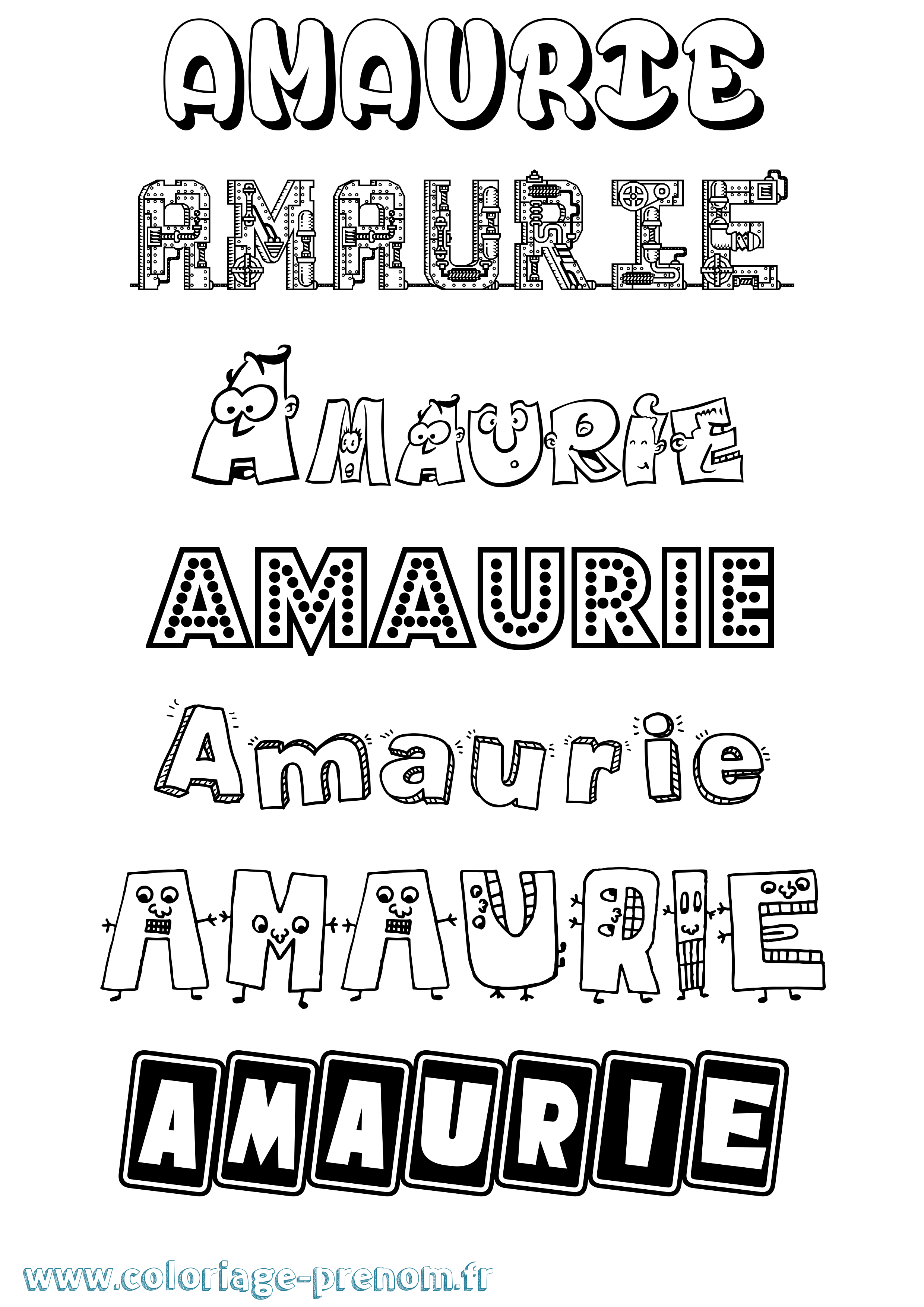 Coloriage prénom Amaurie Fun