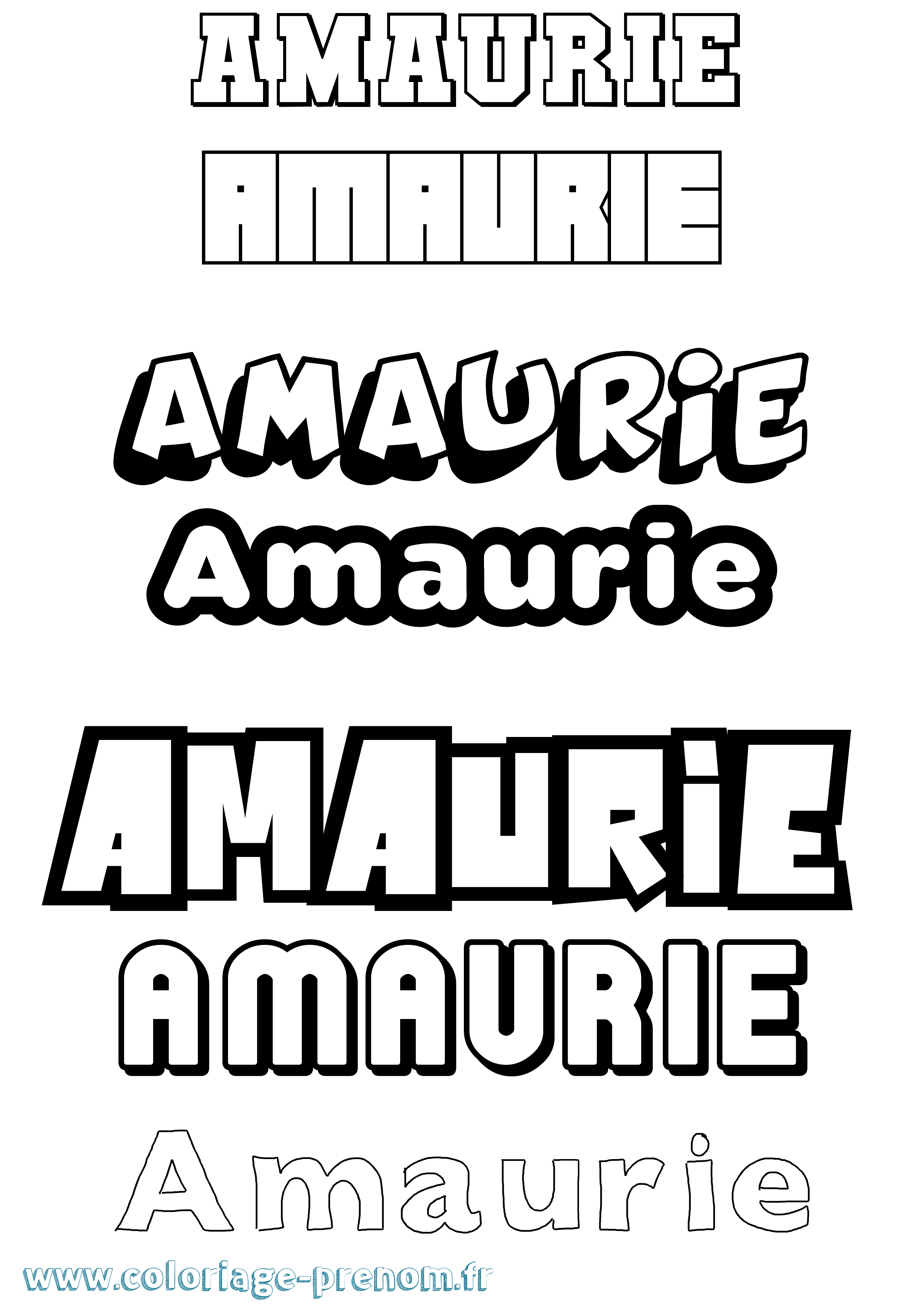 Coloriage Amaurie Simple Coloriage prénom Amaurie Simple