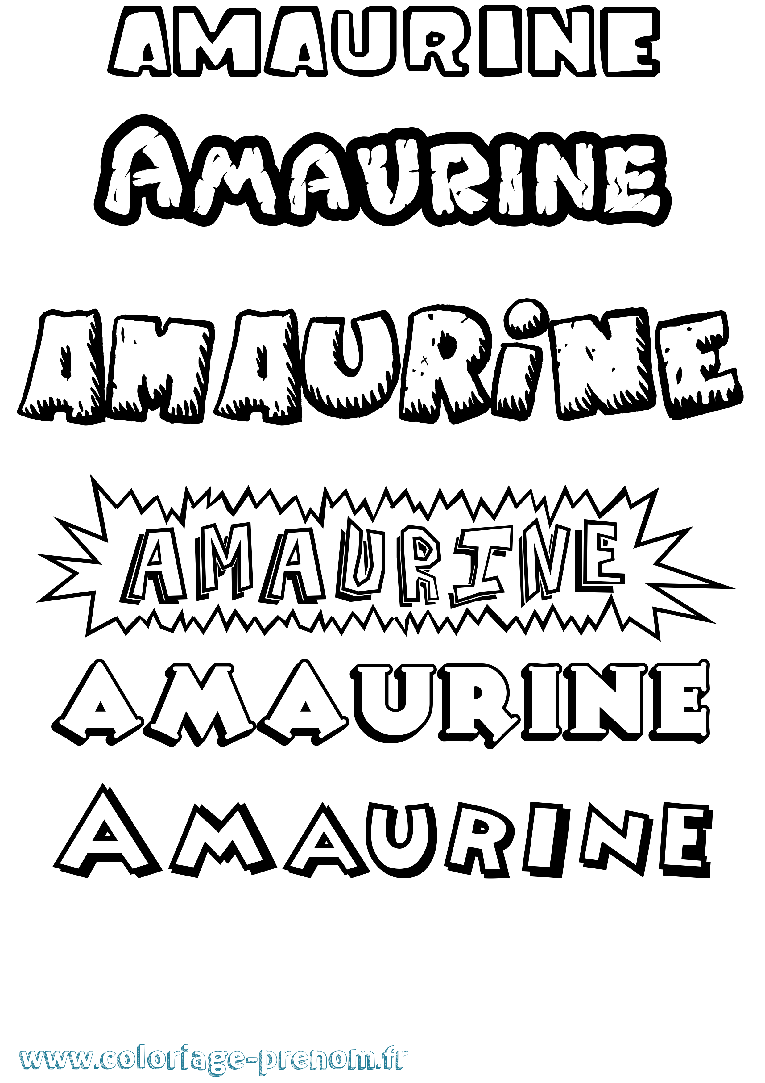 Coloriage prénom Amaurine Dessin Animé