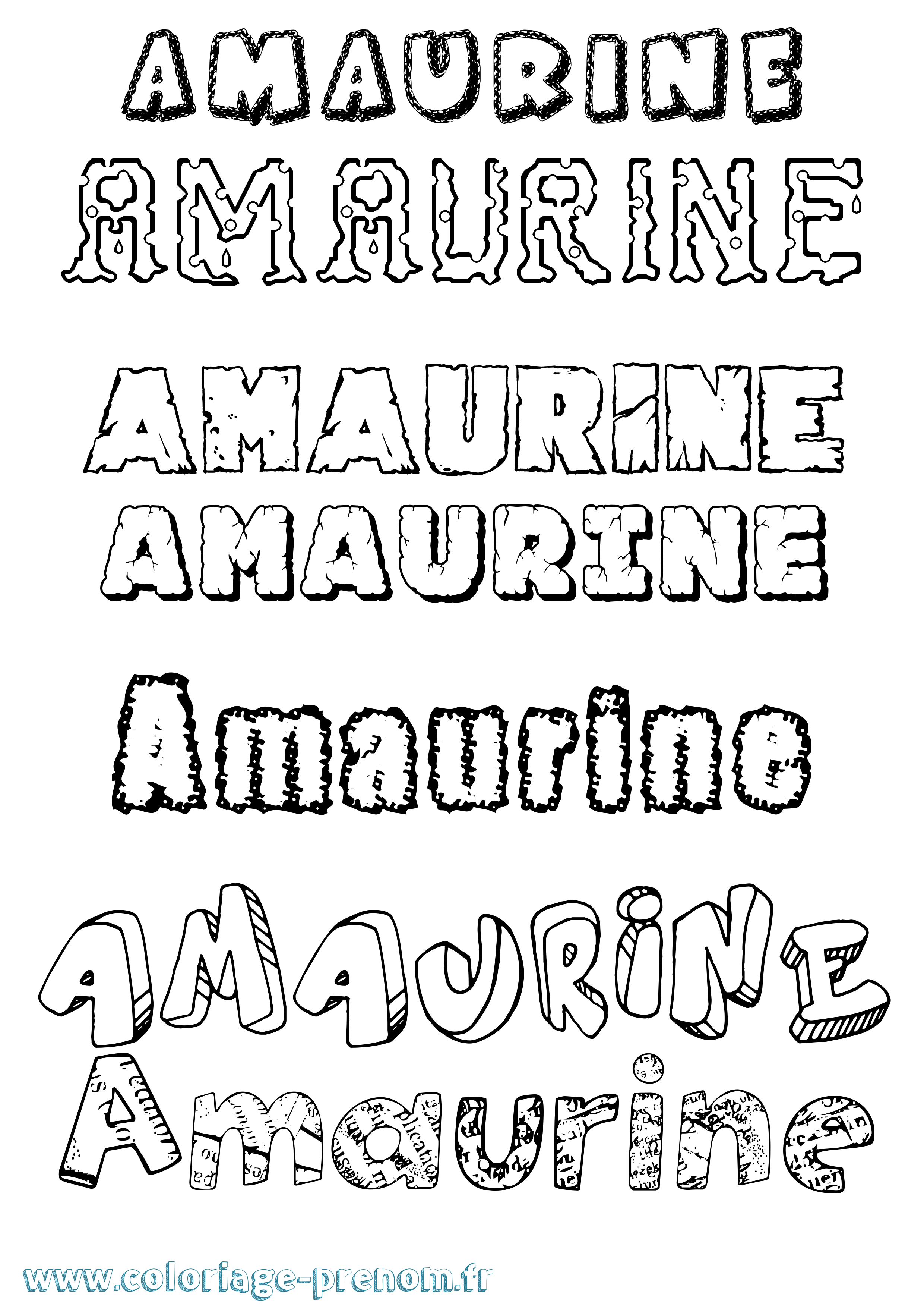 Coloriage prénom Amaurine Destructuré