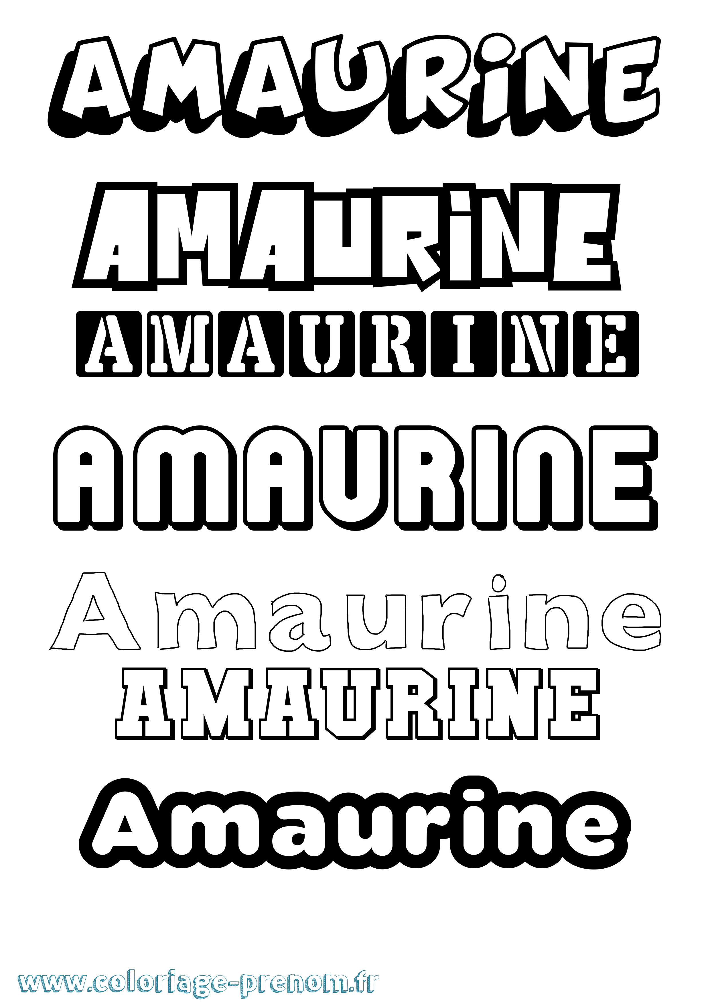 Coloriage prénom Amaurine Simple