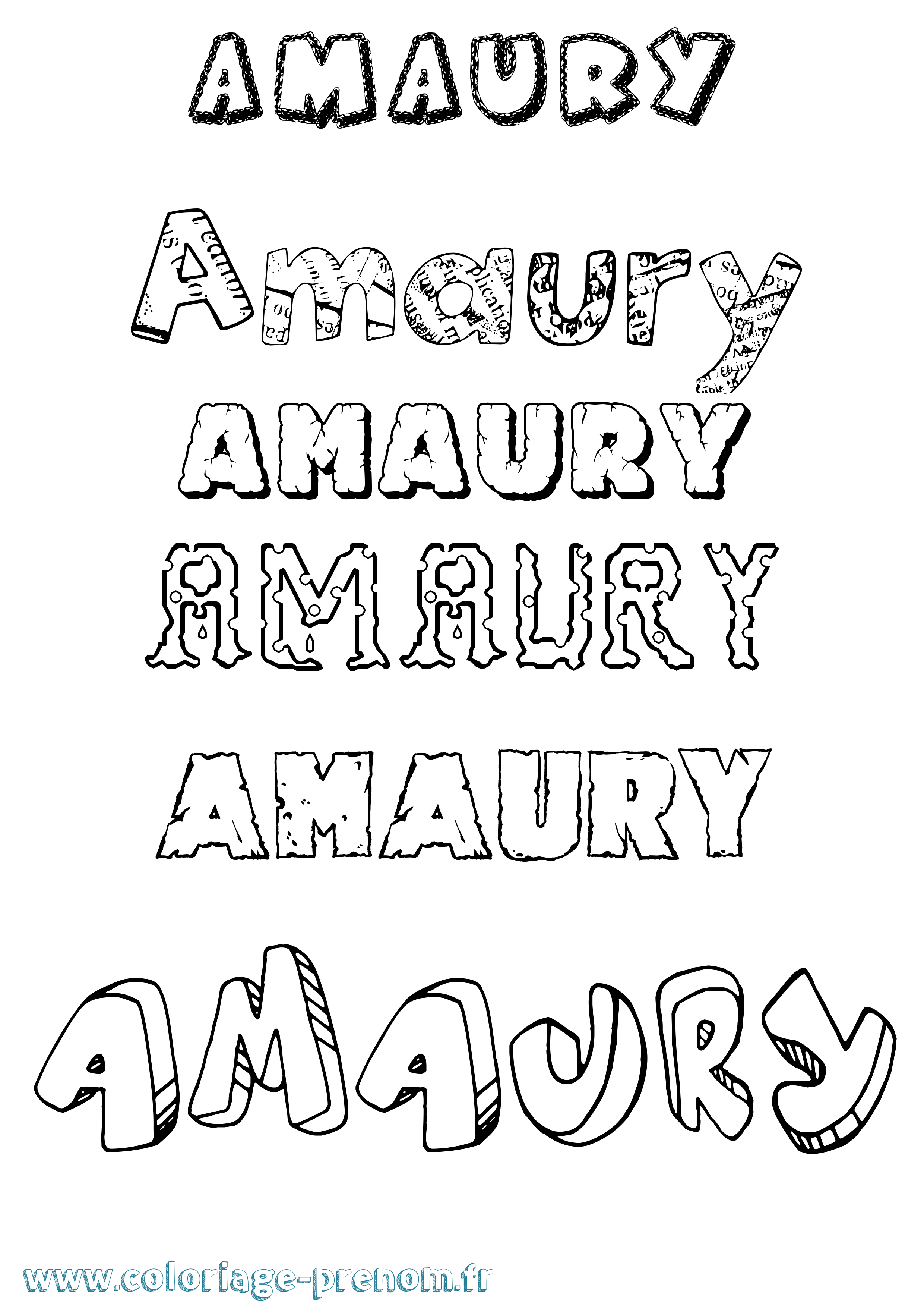 Coloriage prénom Amaury Destructuré